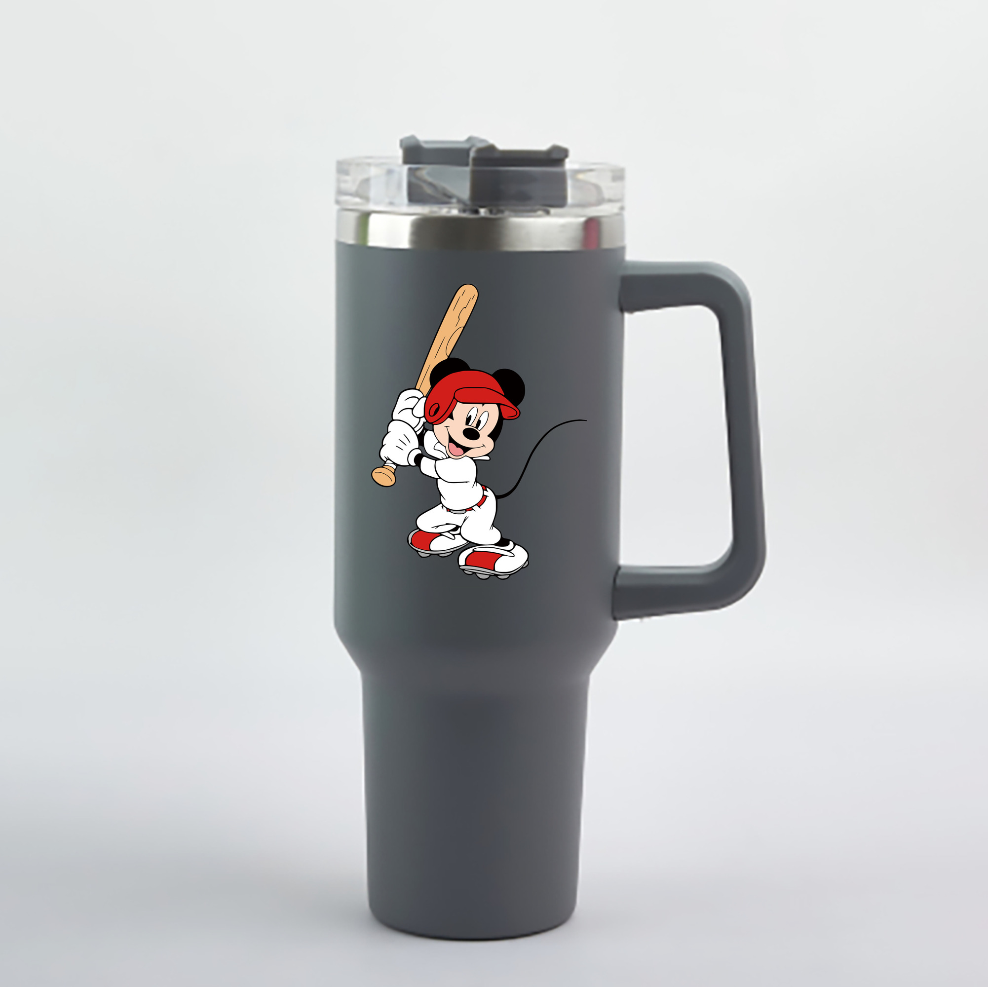 （画像用） ミッキーマウス Mickey Mouse 1200mL車用タンブラー - クリスタルステッカー（プラスチックストロー付き）