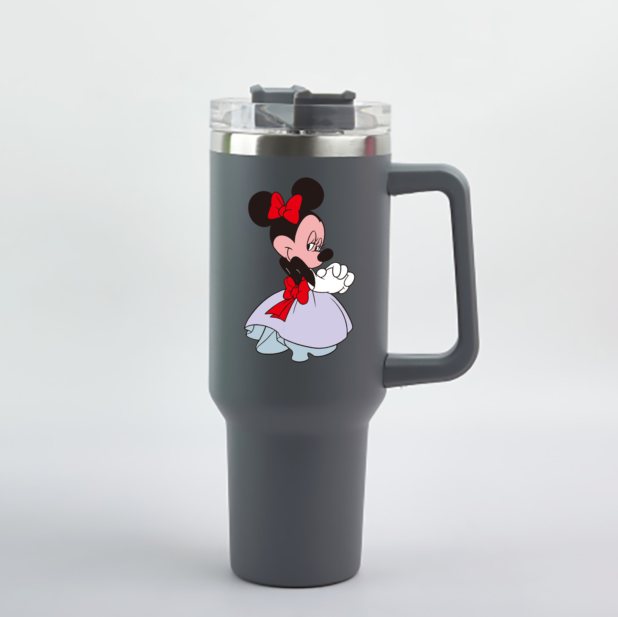 （画像用） ミッキーマウス Mickey Mouse 1200mL車用タンブラー - クリスタルステッカー（プラスチックストロー付き）