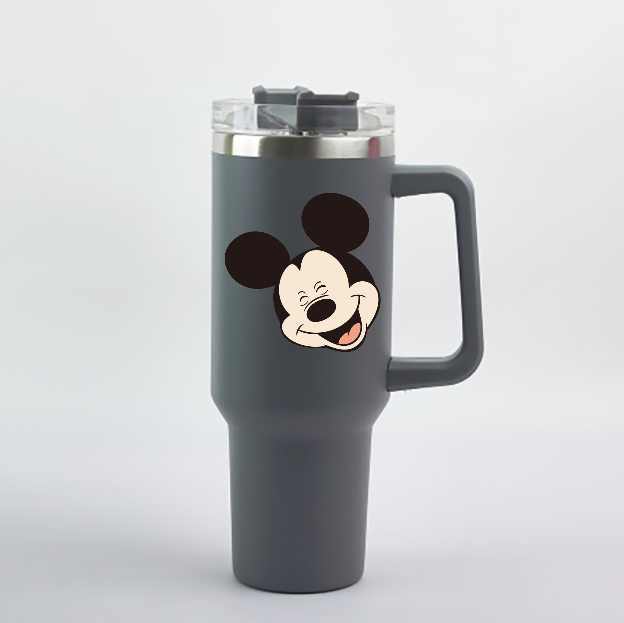 （画像用） ミッキーマウス Mickey Mouse 1200mL車用タンブラー - クリスタルステッカー（プラスチックストロー付き）