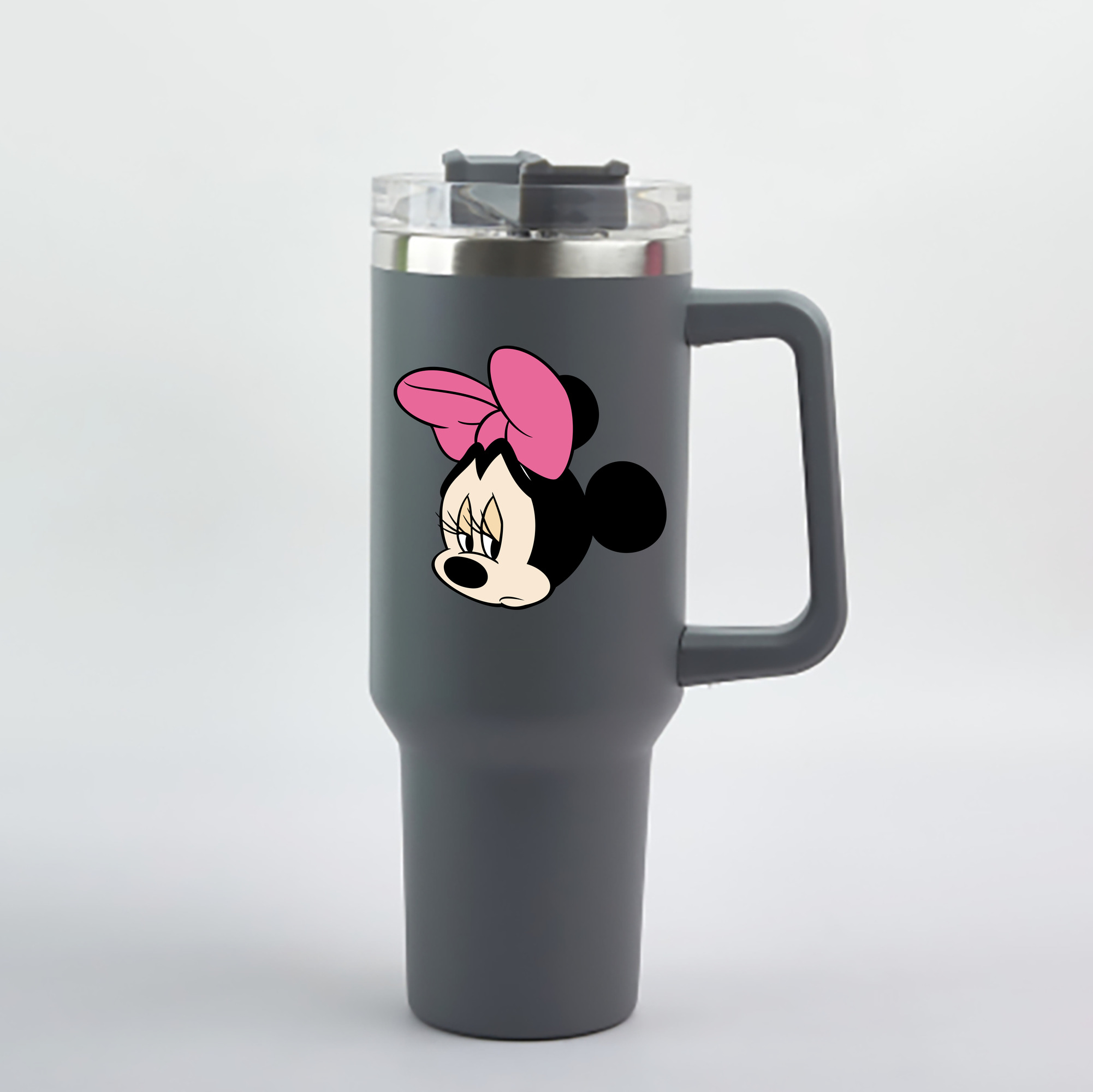 （画像用） ミッキーマウス Mickey Mouse 1200mL車用タンブラー - クリスタルステッカー（プラスチックストロー付き）