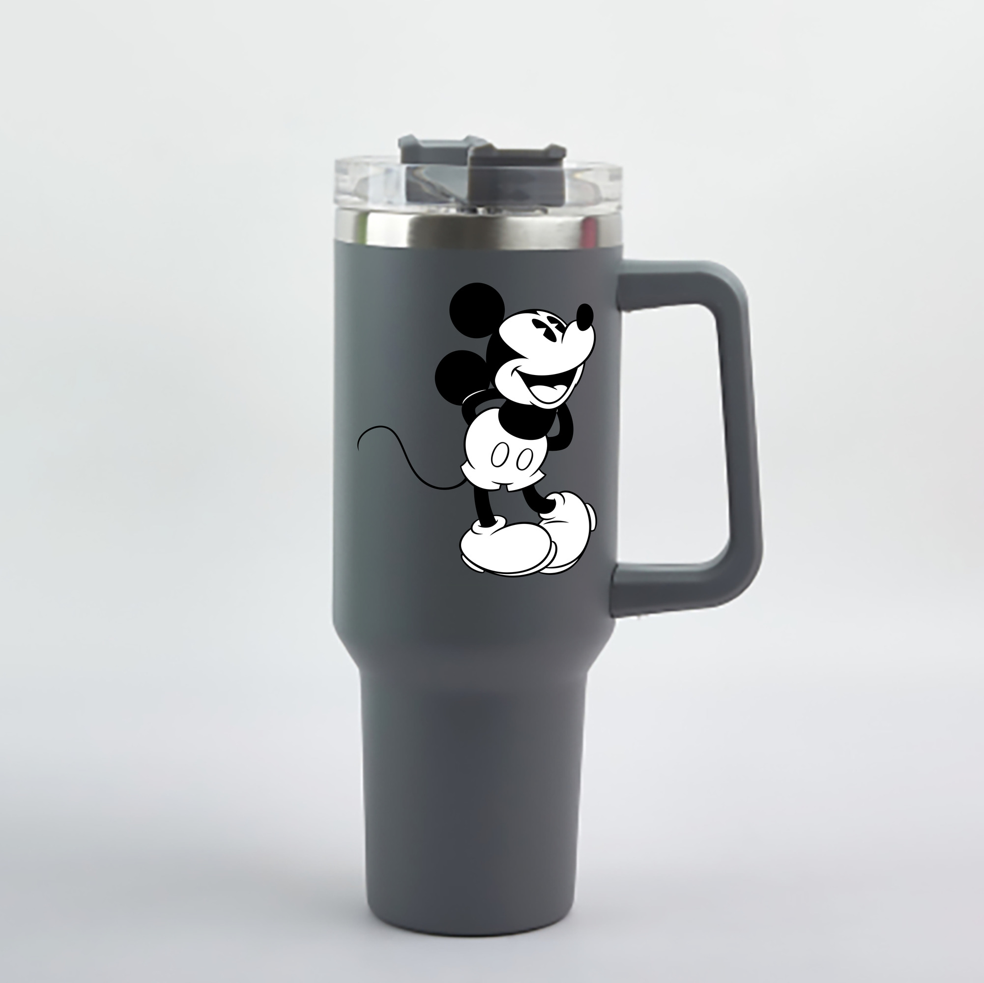 （画像用） ミッキーマウス Mickey Mouse 1200mL車用タンブラー - クリスタルステッカー（プラスチックストロー付き）