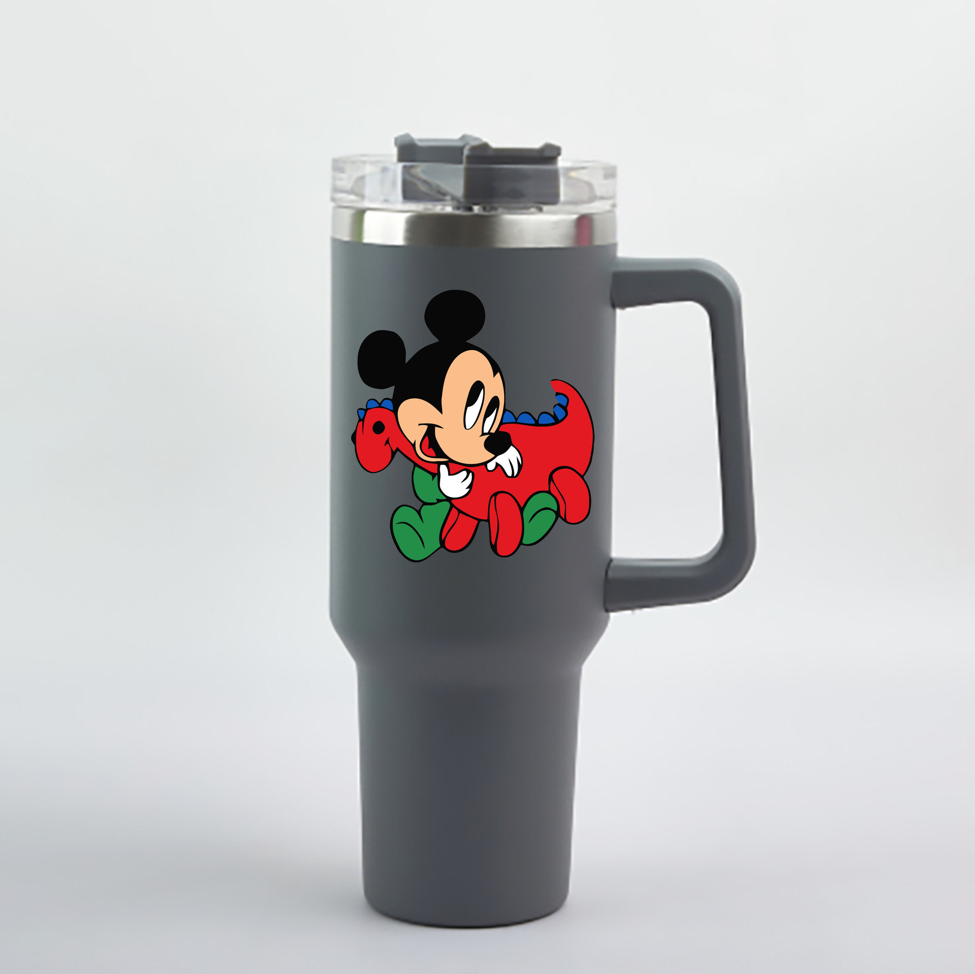 （画像用） ミッキーマウス Mickey Mouse 1200mL車用タンブラー - クリスタルステッカー（プラスチックストロー付き）