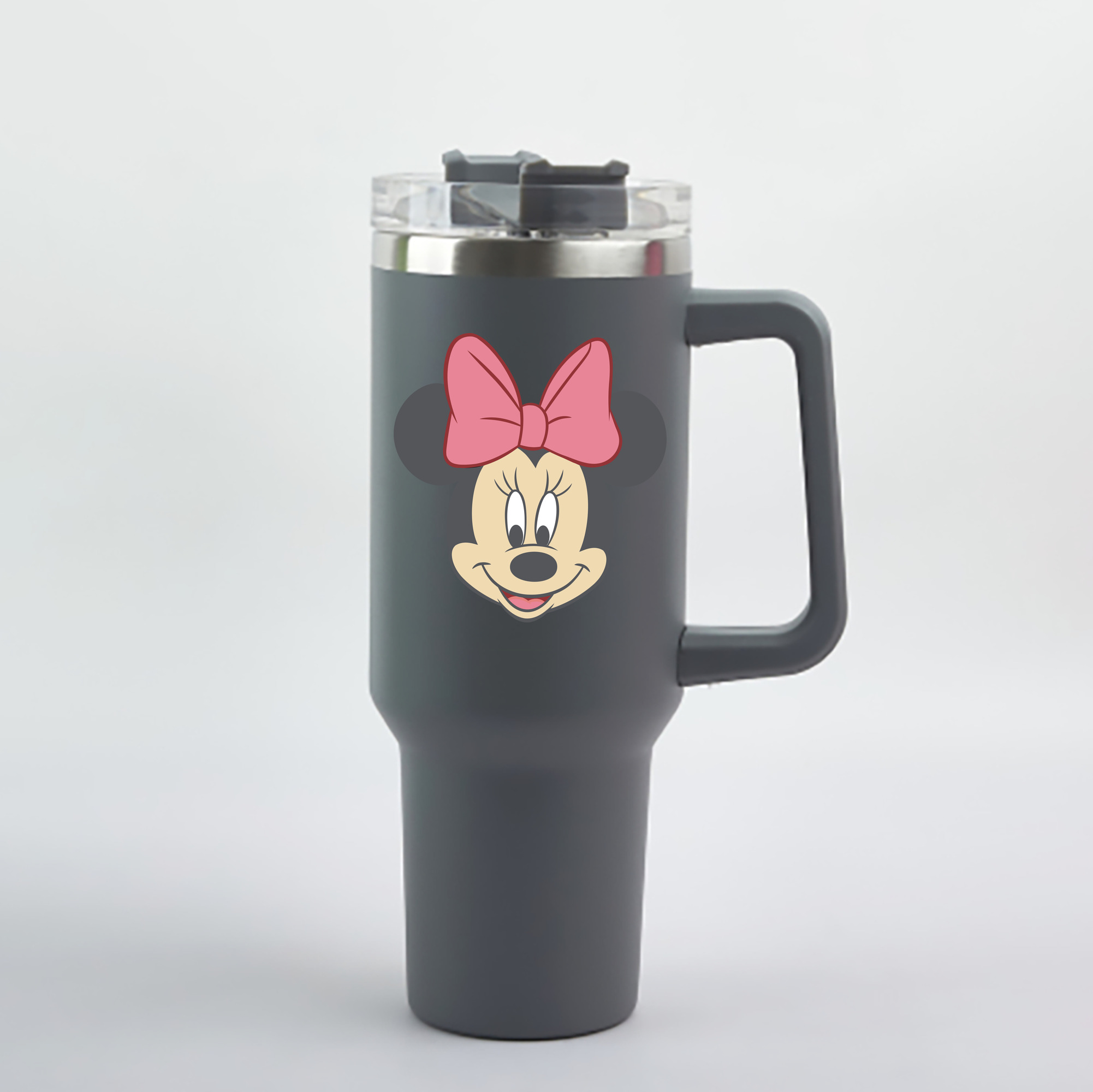 （画像用） ミッキーマウス Mickey Mouse 1200mL車用タンブラー - クリスタルステッカー（プラスチックストロー付き）