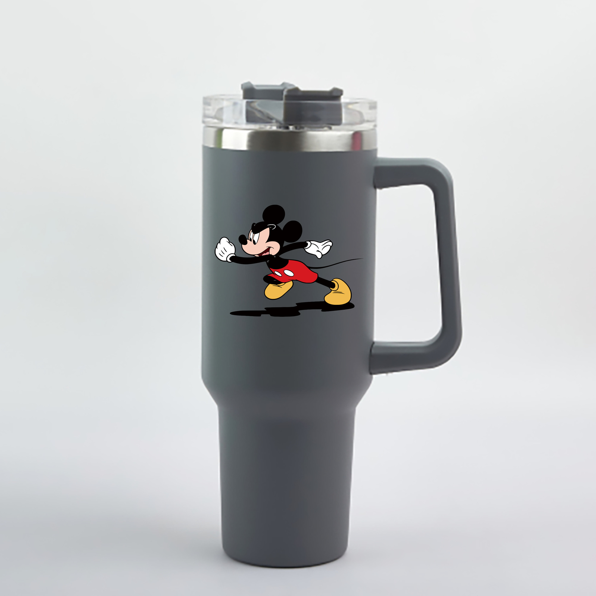 （画像用） ミッキーマウス Mickey Mouse 1200mL車用タンブラー - クリスタルステッカー（プラスチックストロー付き）