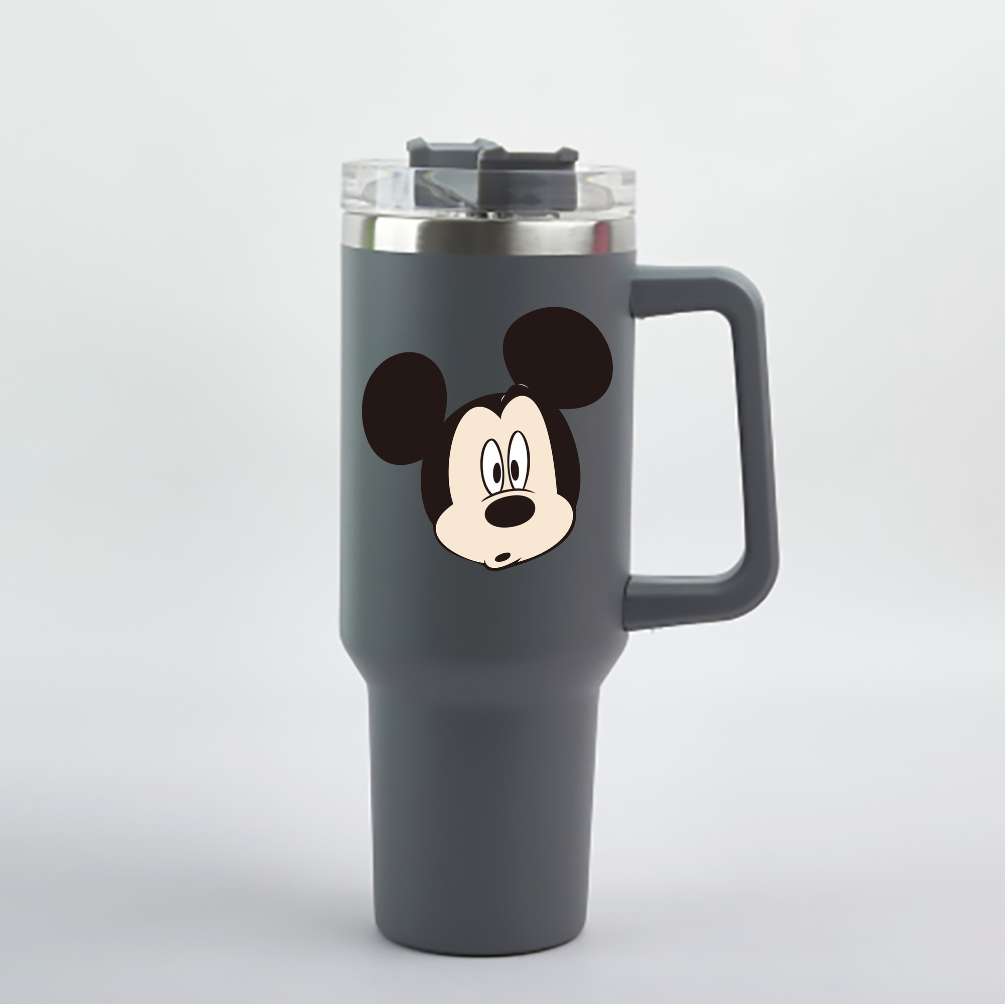 （画像用） ミッキーマウス Mickey Mouse 1200mL車用タンブラー - クリスタルステッカー（プラスチックストロー付き）