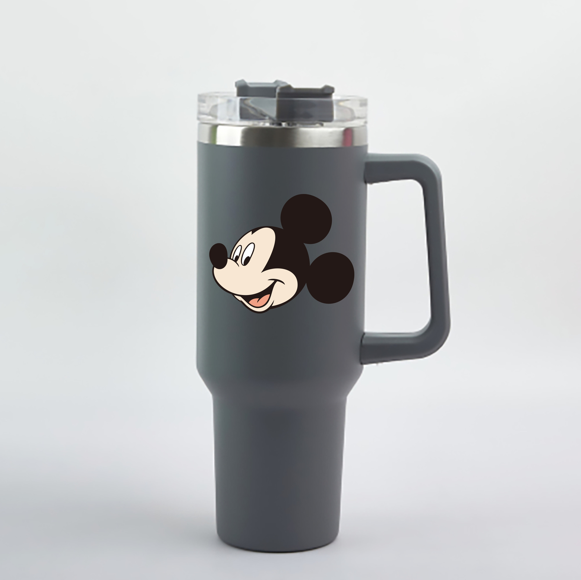 （画像用） ミッキーマウス Mickey Mouse 1200mL車用タンブラー - クリスタルステッカー（プラスチックストロー付き）