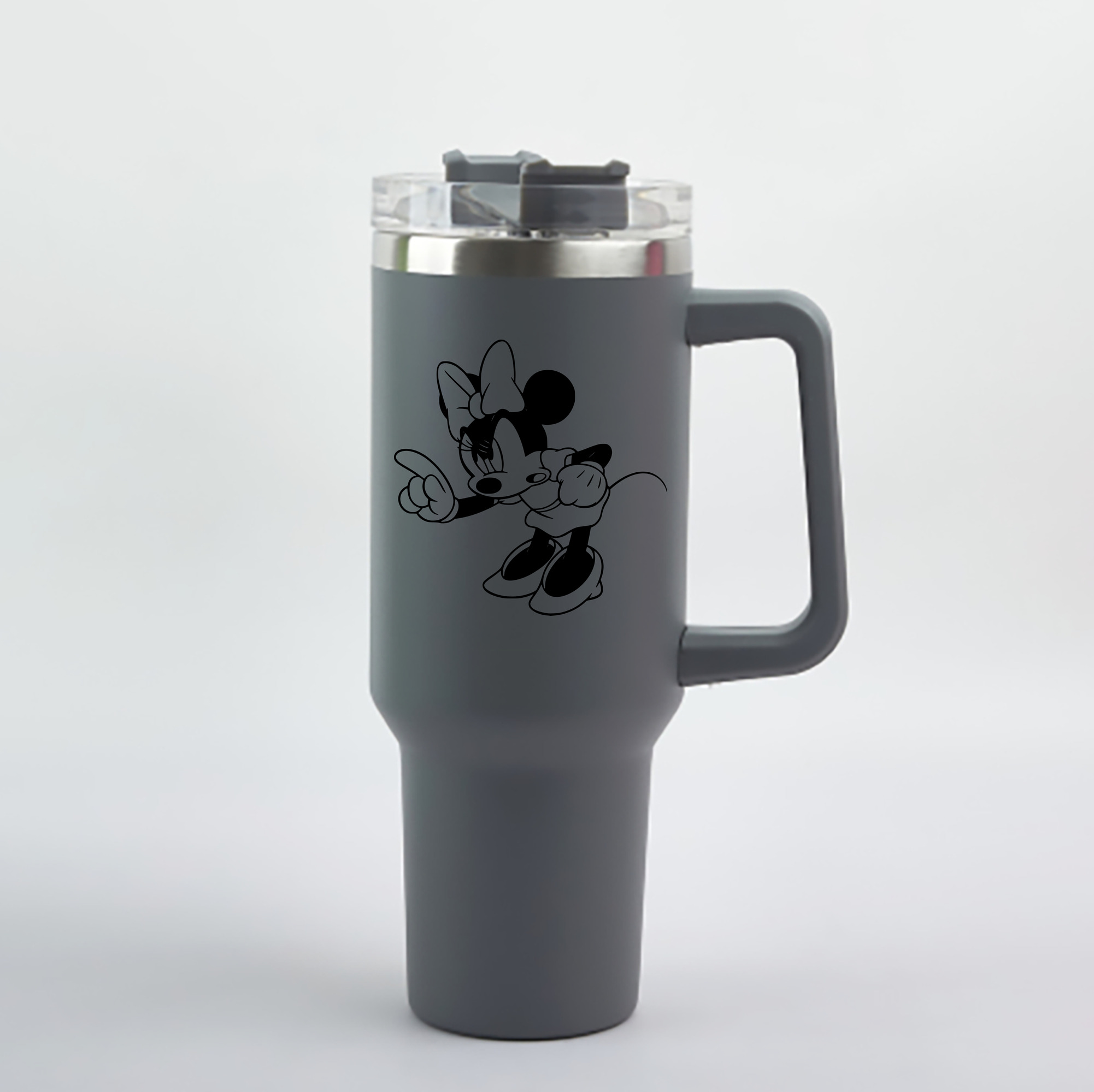 （画像用） ミッキーマウス Mickey Mouse 1200mL車用タンブラー - クリスタルステッカー（プラスチックストロー付き）
