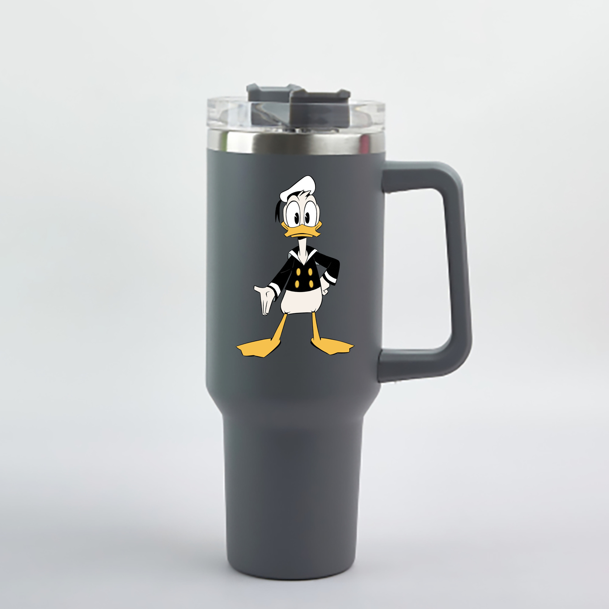 （画像用） ミッキーマウス Mickey Mouse 1200mL車用タンブラー - クリスタルステッカー（プラスチックストロー付き）