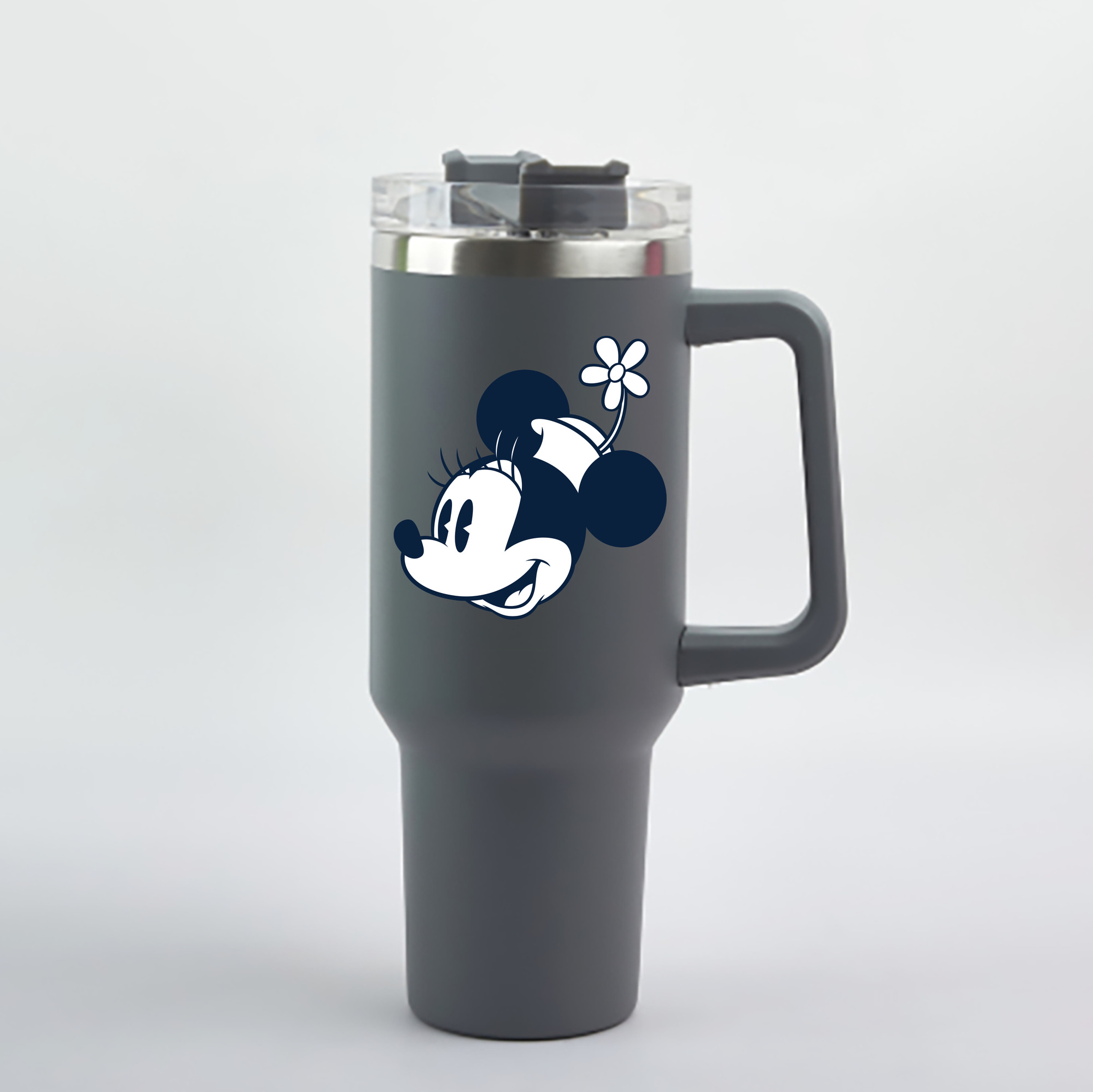 （画像用） ミッキーマウス Mickey Mouse 1200mL車用タンブラー - クリスタルステッカー（プラスチックストロー付き）