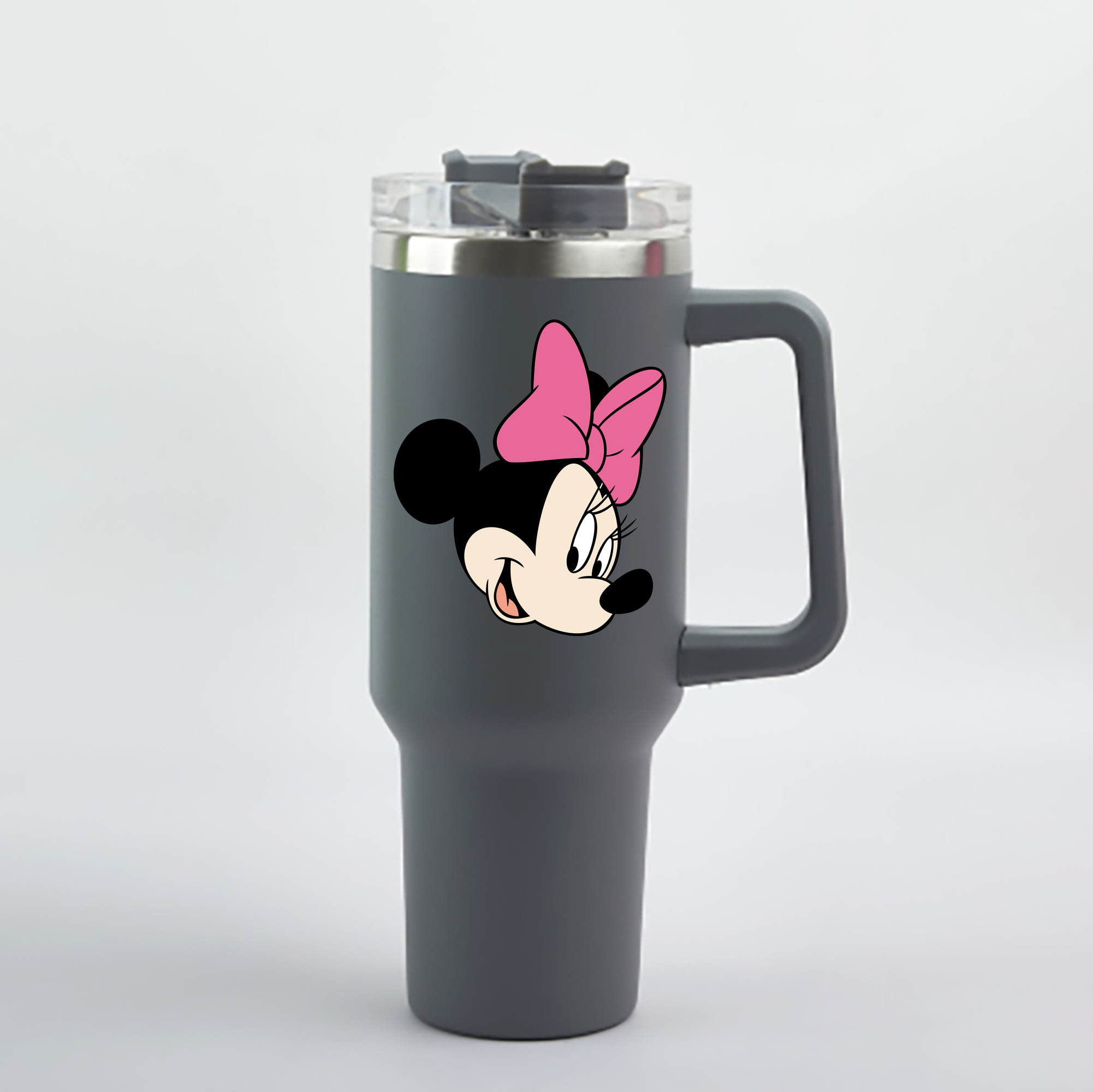 （画像用） ミッキーマウス Mickey Mouse 1200mL車用タンブラー - クリスタルステッカー（プラスチックストロー付き）