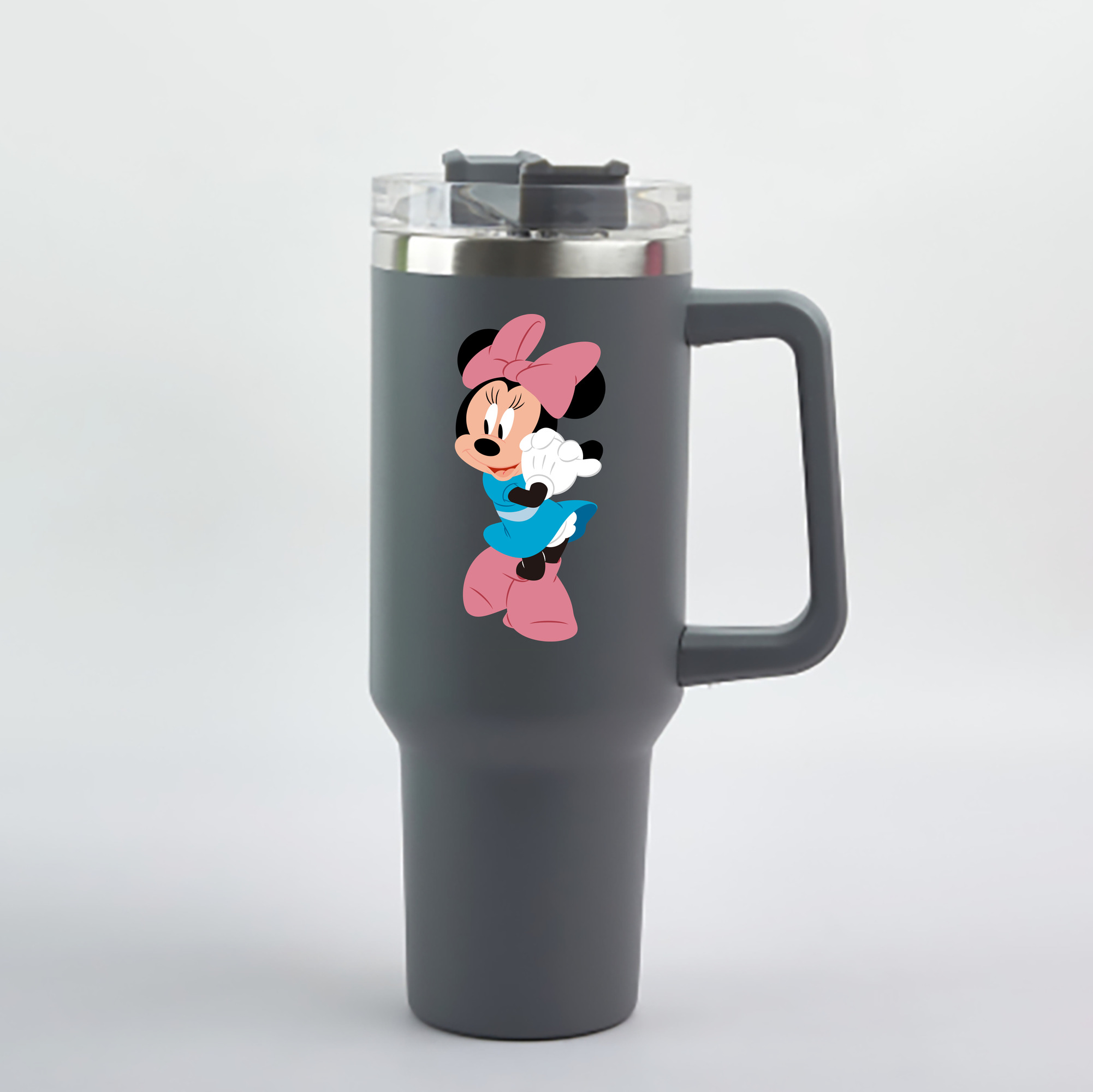 （画像用） ミッキーマウス Mickey Mouse 1200mL車用タンブラー - クリスタルステッカー（プラスチックストロー付き）