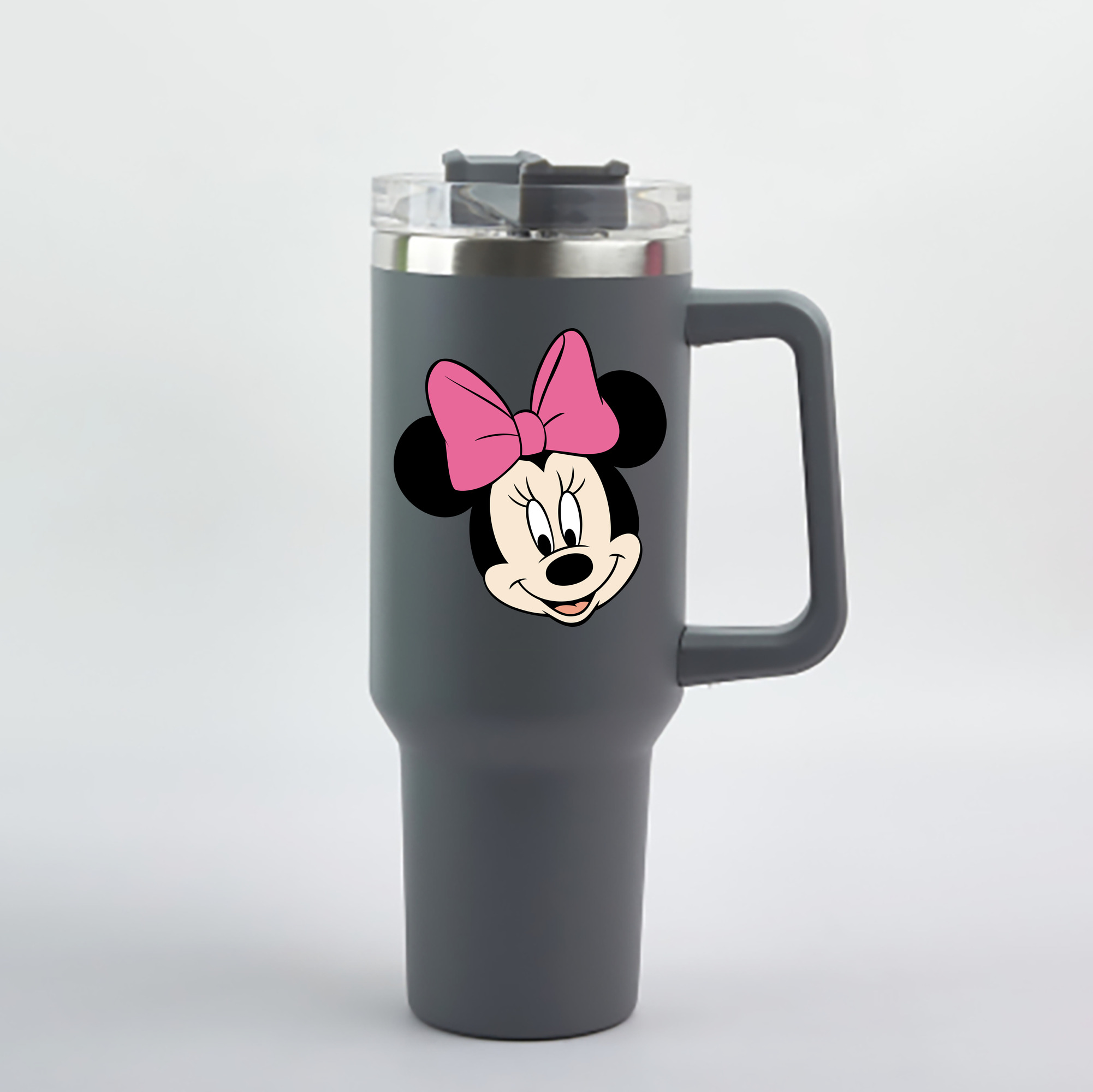 （画像用） ミッキーマウス Mickey Mouse 1200mL車用タンブラー - クリスタルステッカー（プラスチックストロー付き）