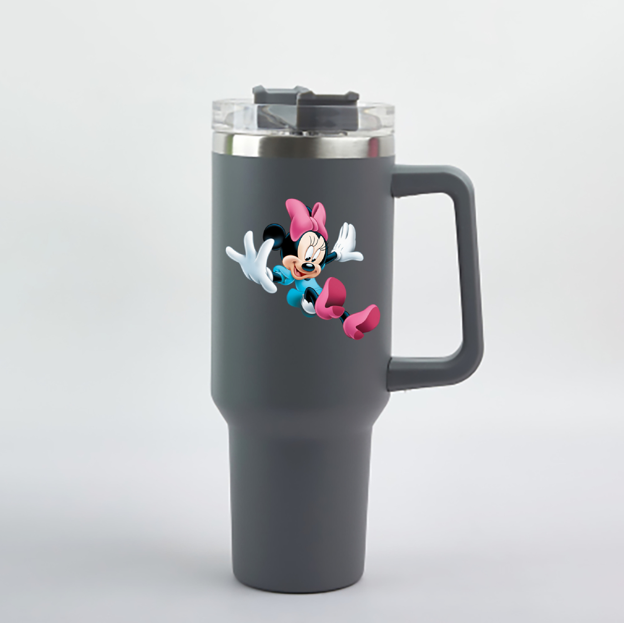 （画像用） ミッキーマウス Mickey Mouse 1200mL車用タンブラー - クリスタルステッカー（プラスチックストロー付き）
