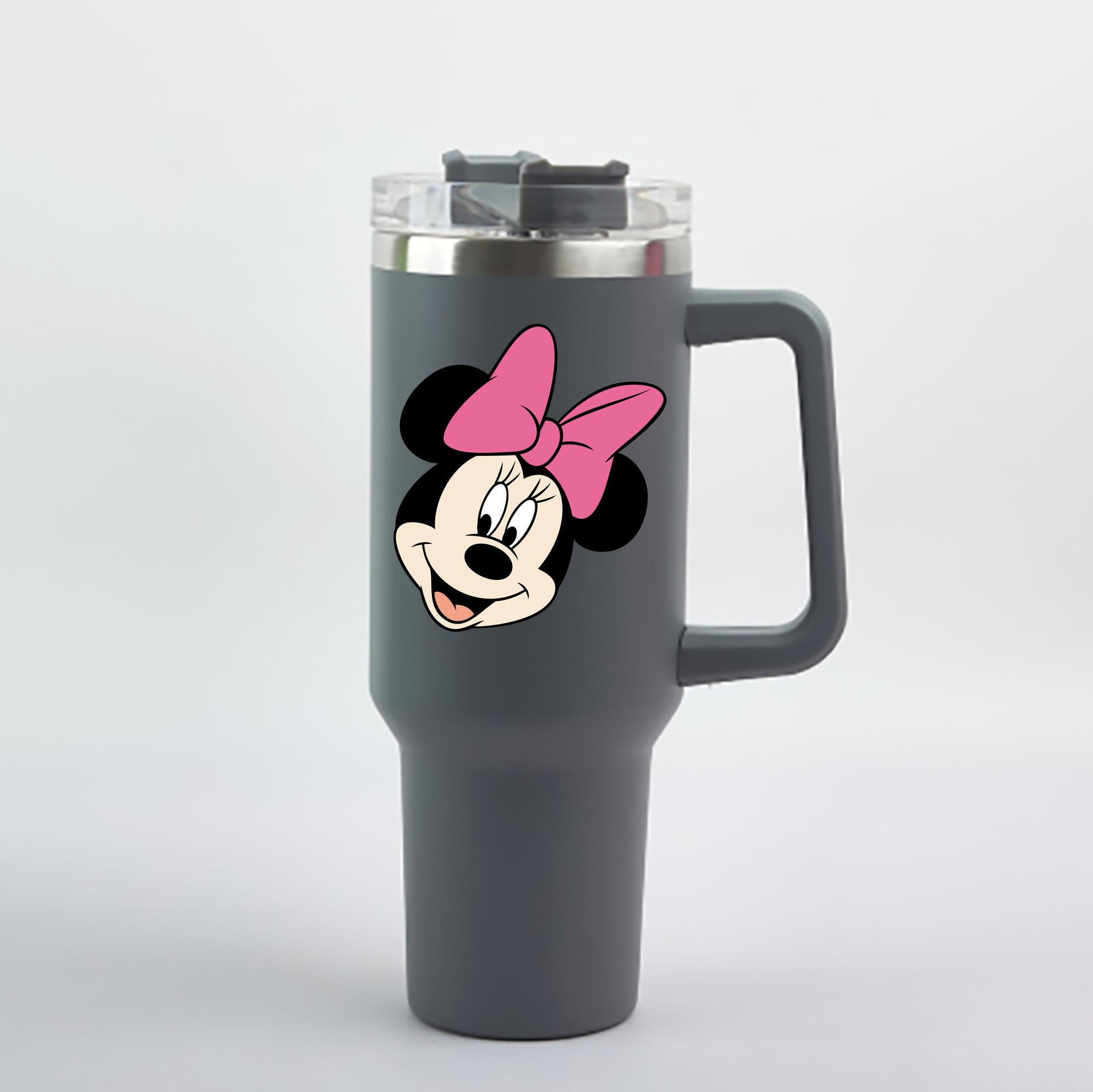 （画像用） ミッキーマウス Mickey Mouse 1200mL車用タンブラー - クリスタルステッカー（プラスチックストロー付き）