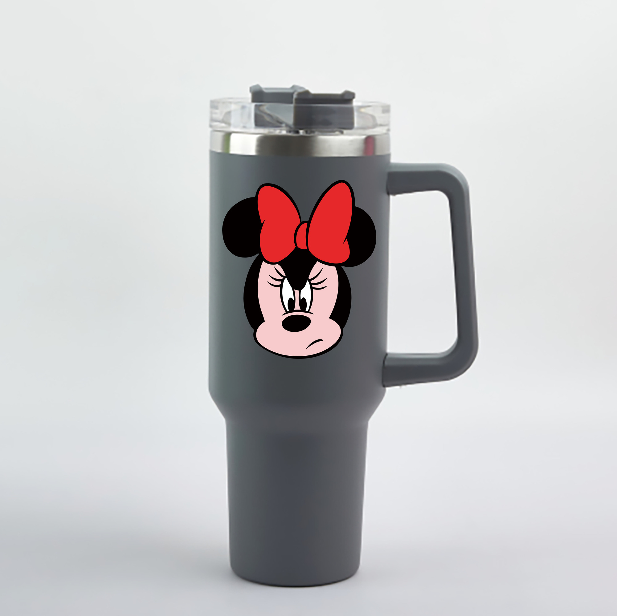（画像用） ミッキーマウス Mickey Mouse 1200mL車用タンブラー - クリスタルステッカー（プラスチックストロー付き）