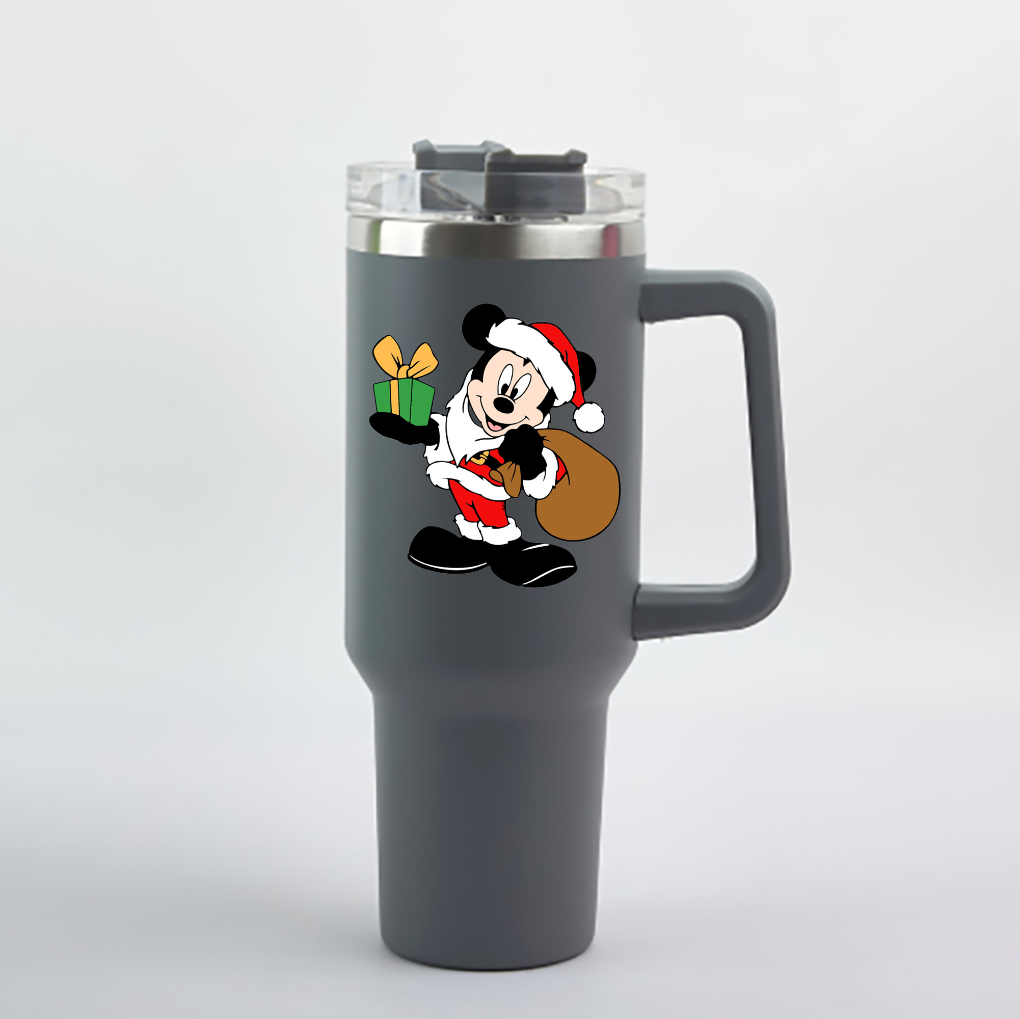 （画像用） ミッキーマウス Mickey Mouse 1200mL車用タンブラー - クリスタルステッカー（プラスチックストロー付き）