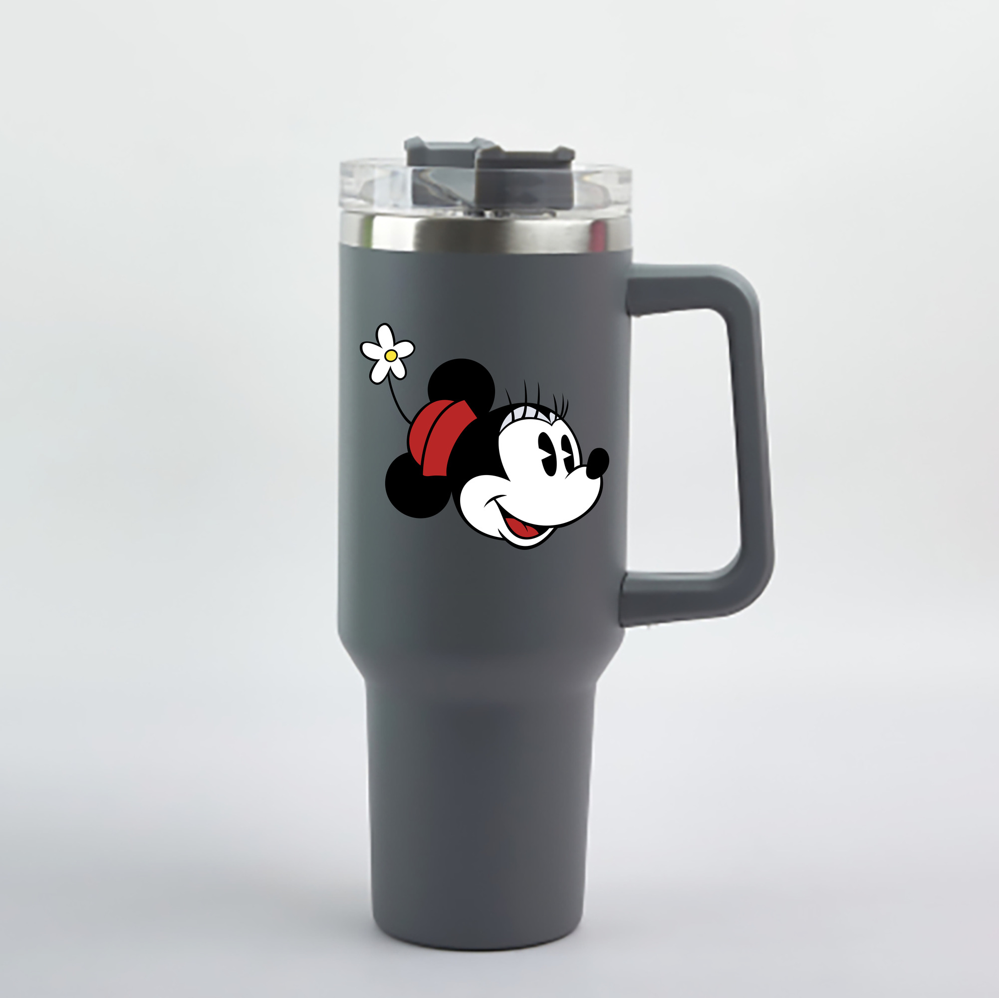 （画像用） ミッキーマウス Mickey Mouse 1200mL車用タンブラー - クリスタルステッカー（プラスチックストロー付き）