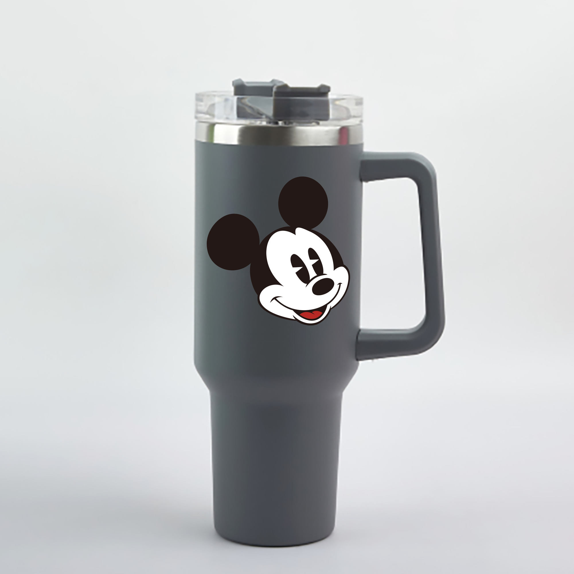 （画像用） ミッキーマウス Mickey Mouse 1200mL車用タンブラー - クリスタルステッカー（プラスチックストロー付き）