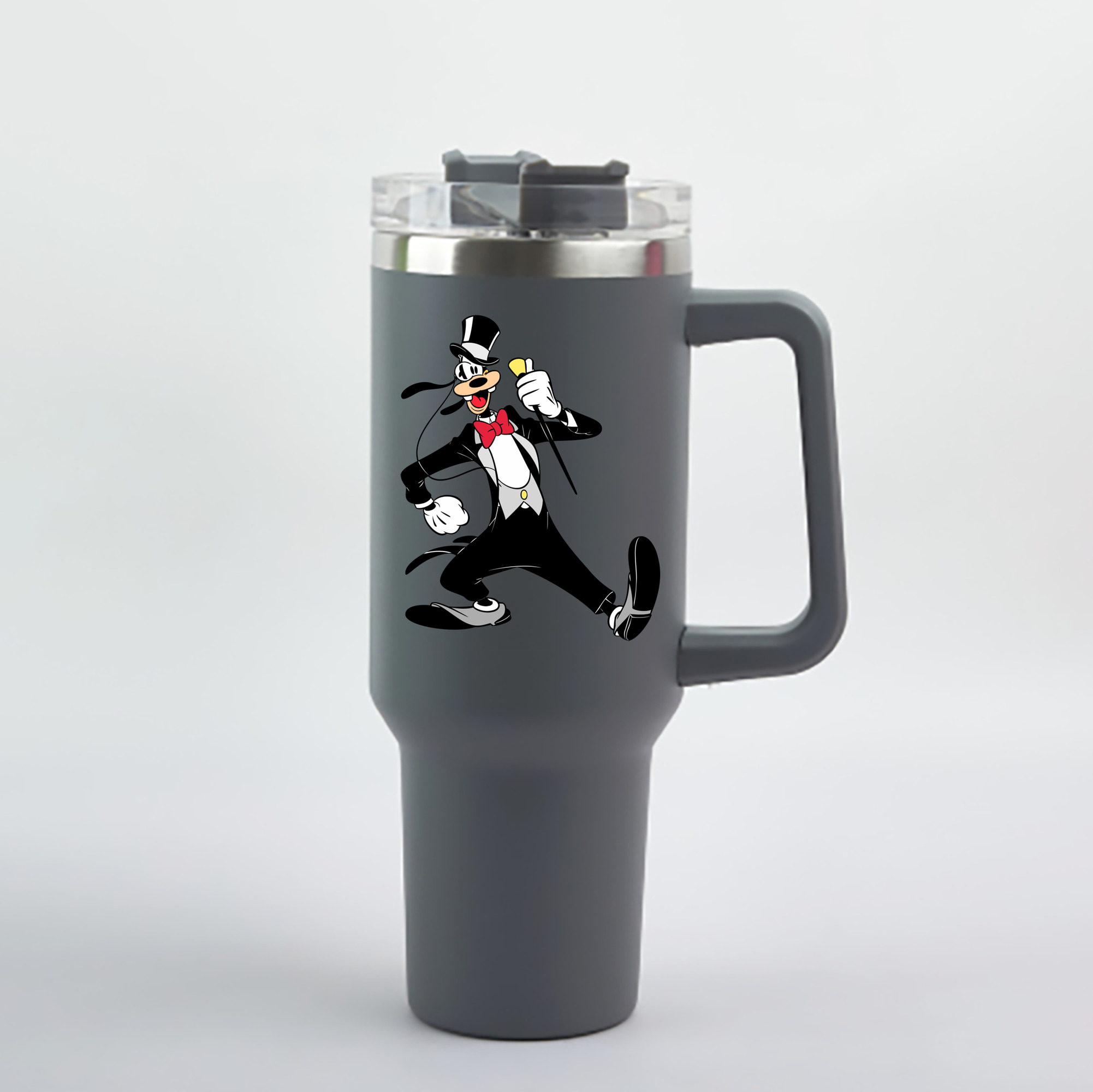 （画像用） ミッキーマウス Mickey Mouse 1200mL車用タンブラー - クリスタルステッカー（プラスチックストロー付き）