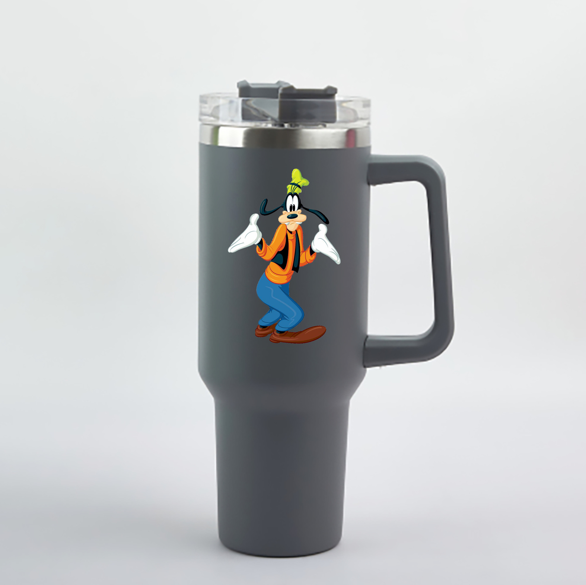 （画像用） ミッキーマウス Mickey Mouse 1200mL車用タンブラー - クリスタルステッカー（プラスチックストロー付き）