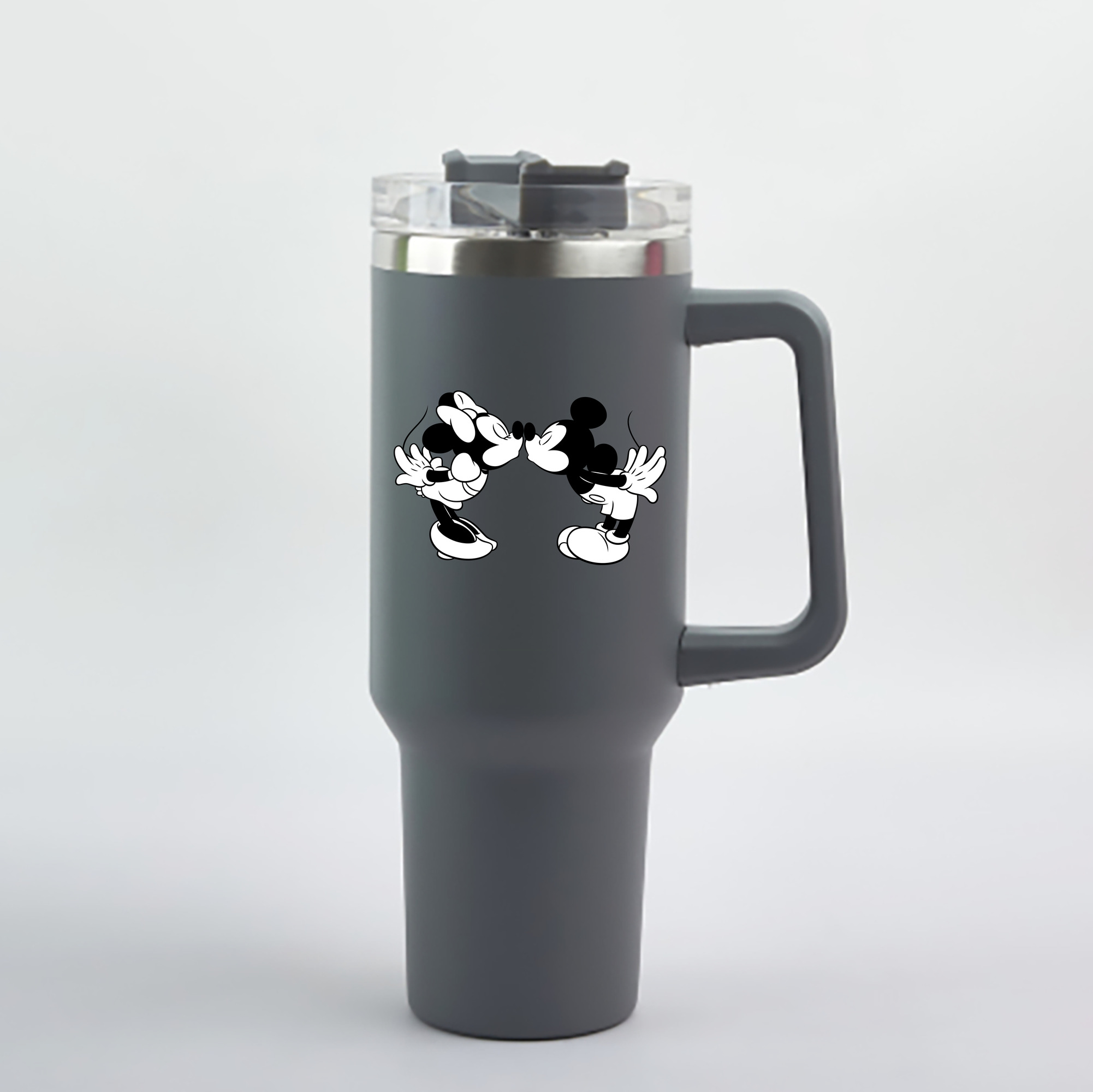（画像用） ミッキーマウス Mickey Mouse 1200mL車用タンブラー - クリスタルステッカー（プラスチックストロー付き）