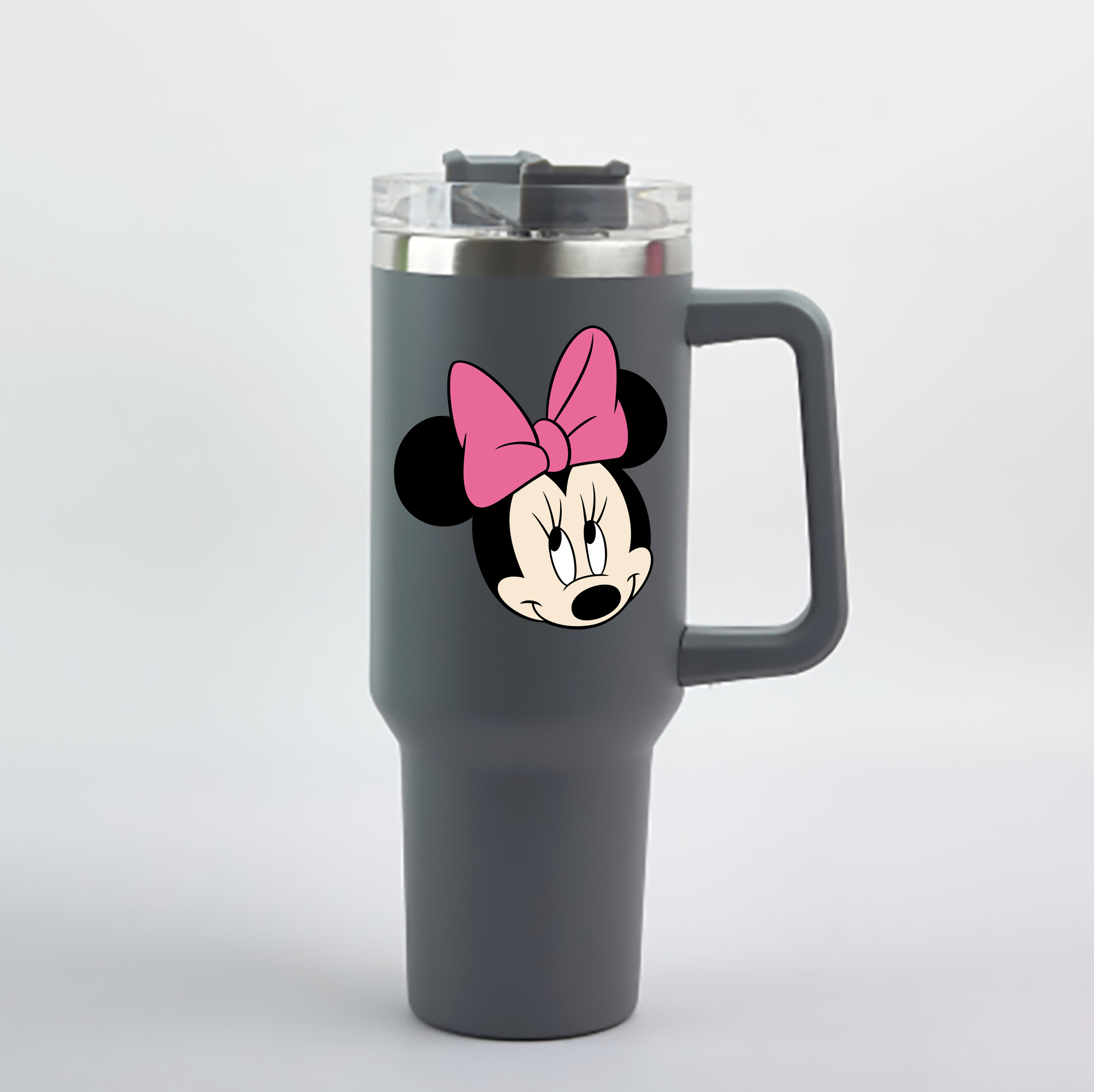 （画像用） ミッキーマウス Mickey Mouse 1200mL車用タンブラー - クリスタルステッカー（プラスチックストロー付き）