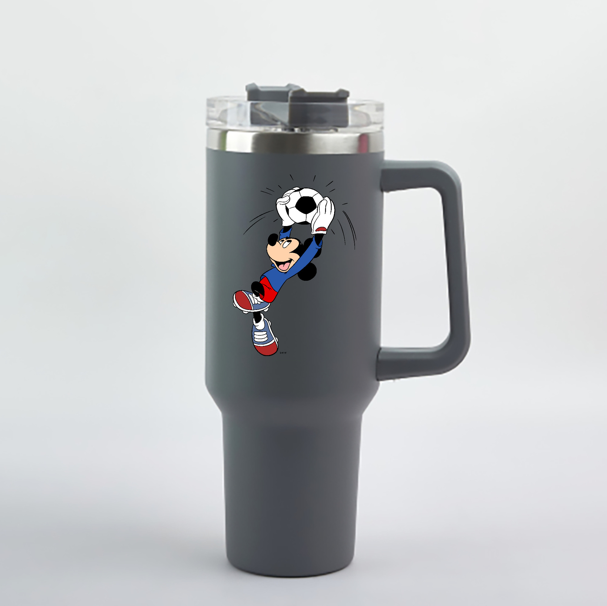 （画像用） ミッキーマウス Mickey Mouse 1200mL車用タンブラー - クリスタルステッカー（プラスチックストロー付き）