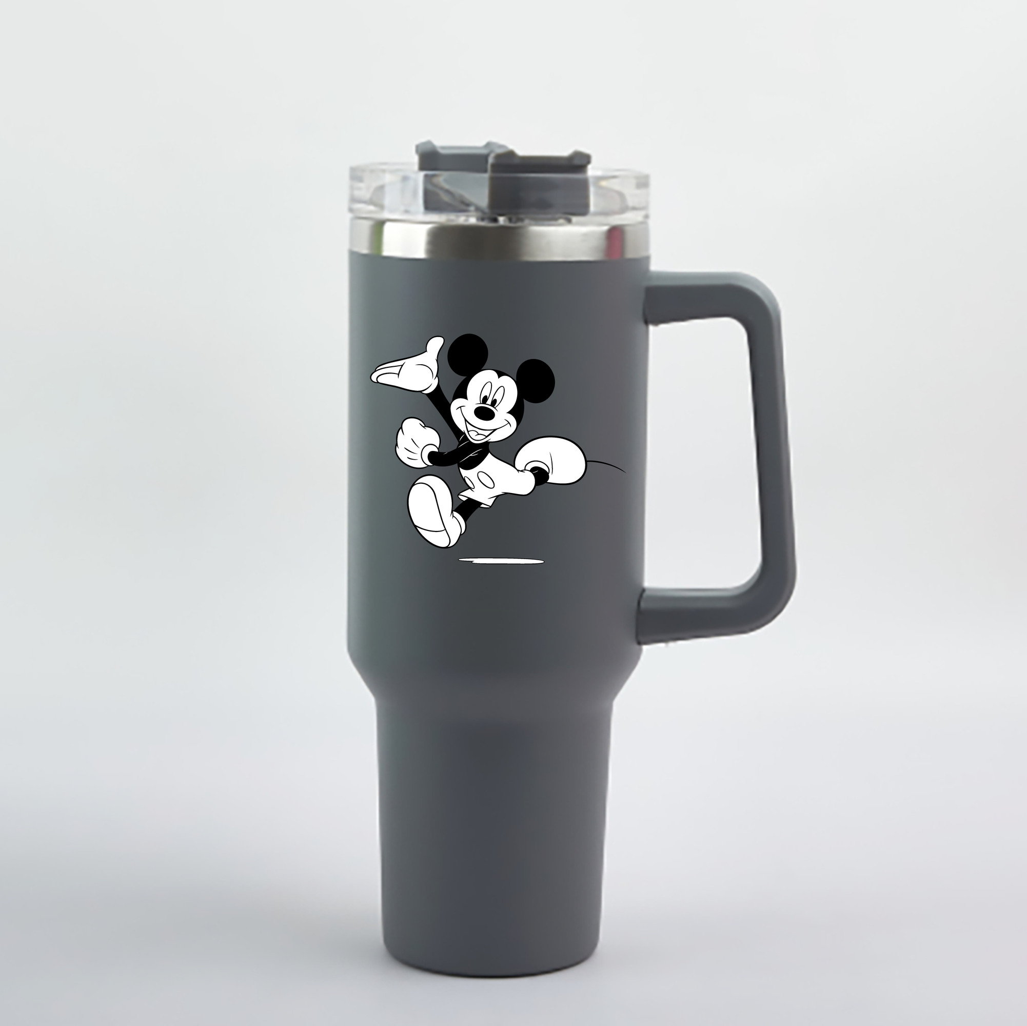 （画像用） ミッキーマウス Mickey Mouse 1200mL車用タンブラー - クリスタルステッカー（プラスチックストロー付き）
