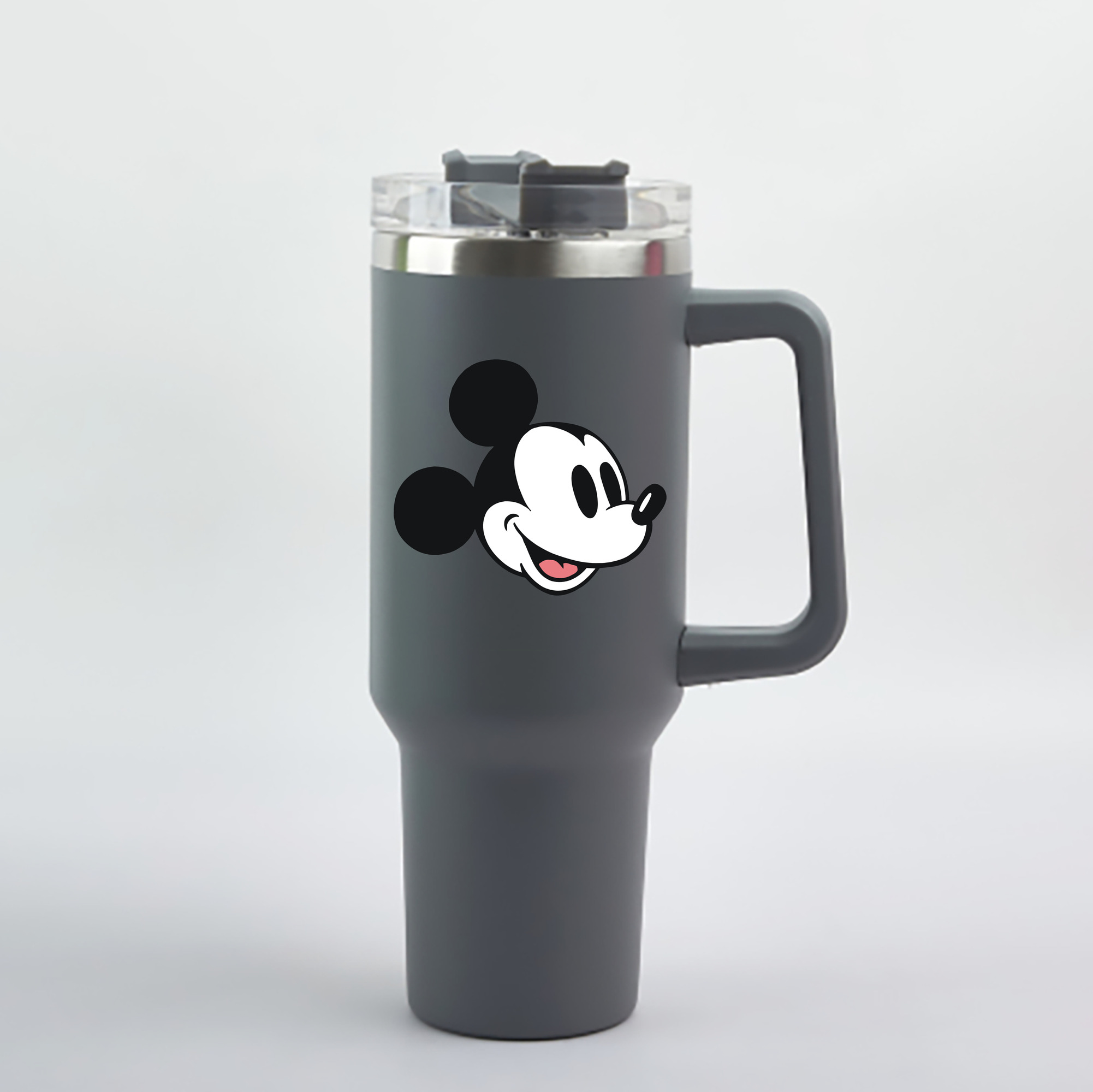 （画像用） ミッキーマウス Mickey Mouse 1200mL車用タンブラー - クリスタルステッカー（プラスチックストロー付き）