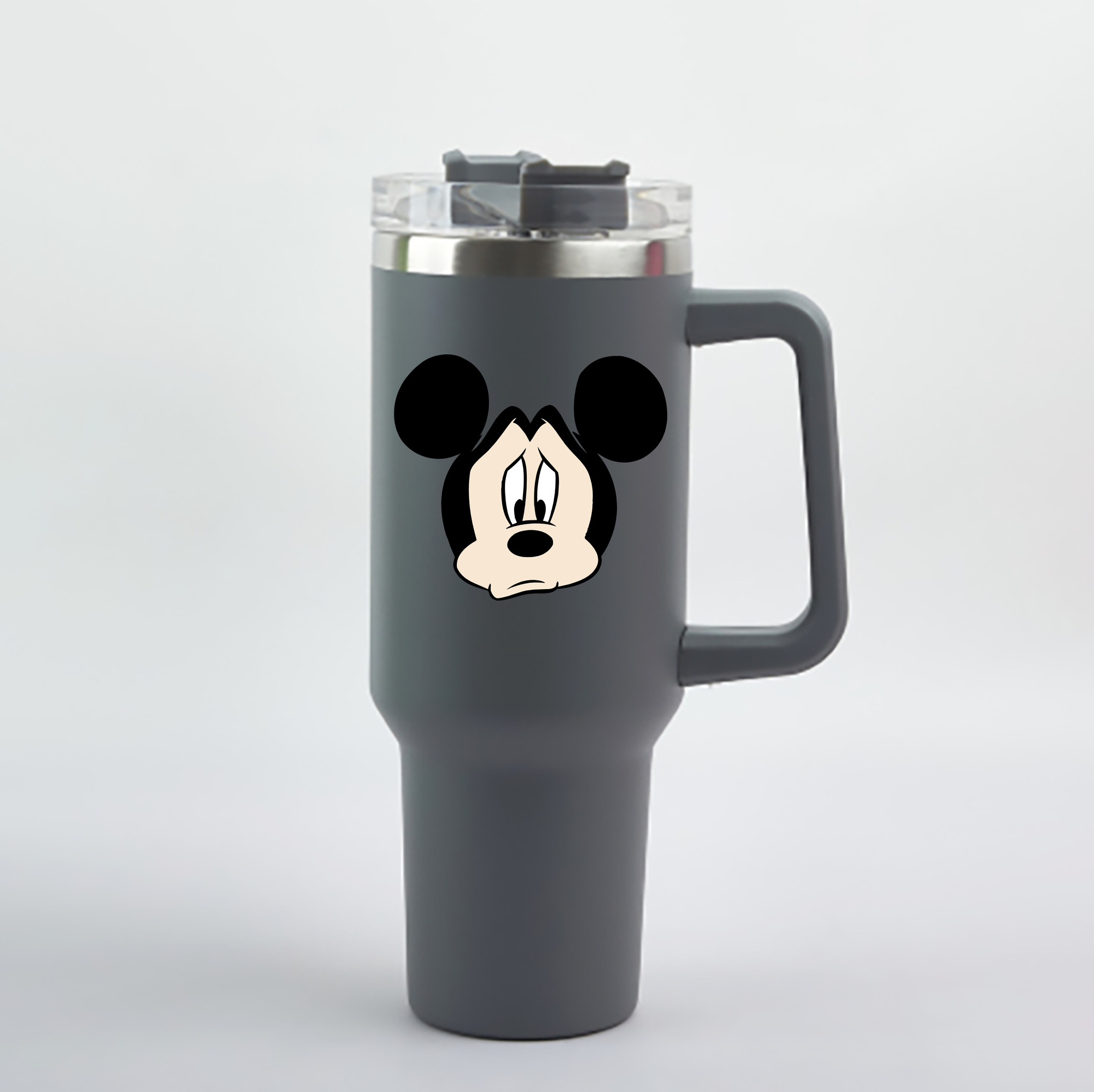 （画像用） ミッキーマウス Mickey Mouse 1200mL車用タンブラー - クリスタルステッカー（プラスチックストロー付き）
