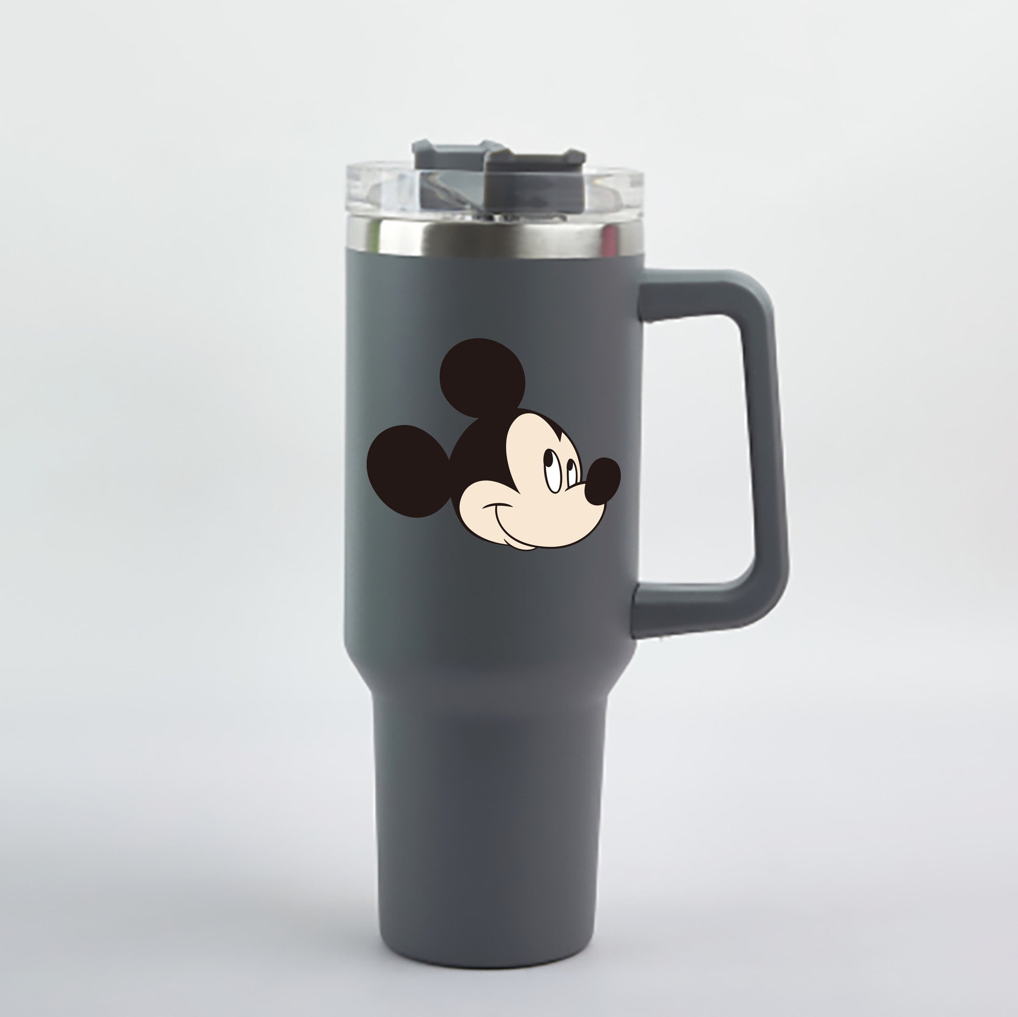 （画像用） ミッキーマウス Mickey Mouse 1200mL車用タンブラー - クリスタルステッカー（プラスチックストロー付き）