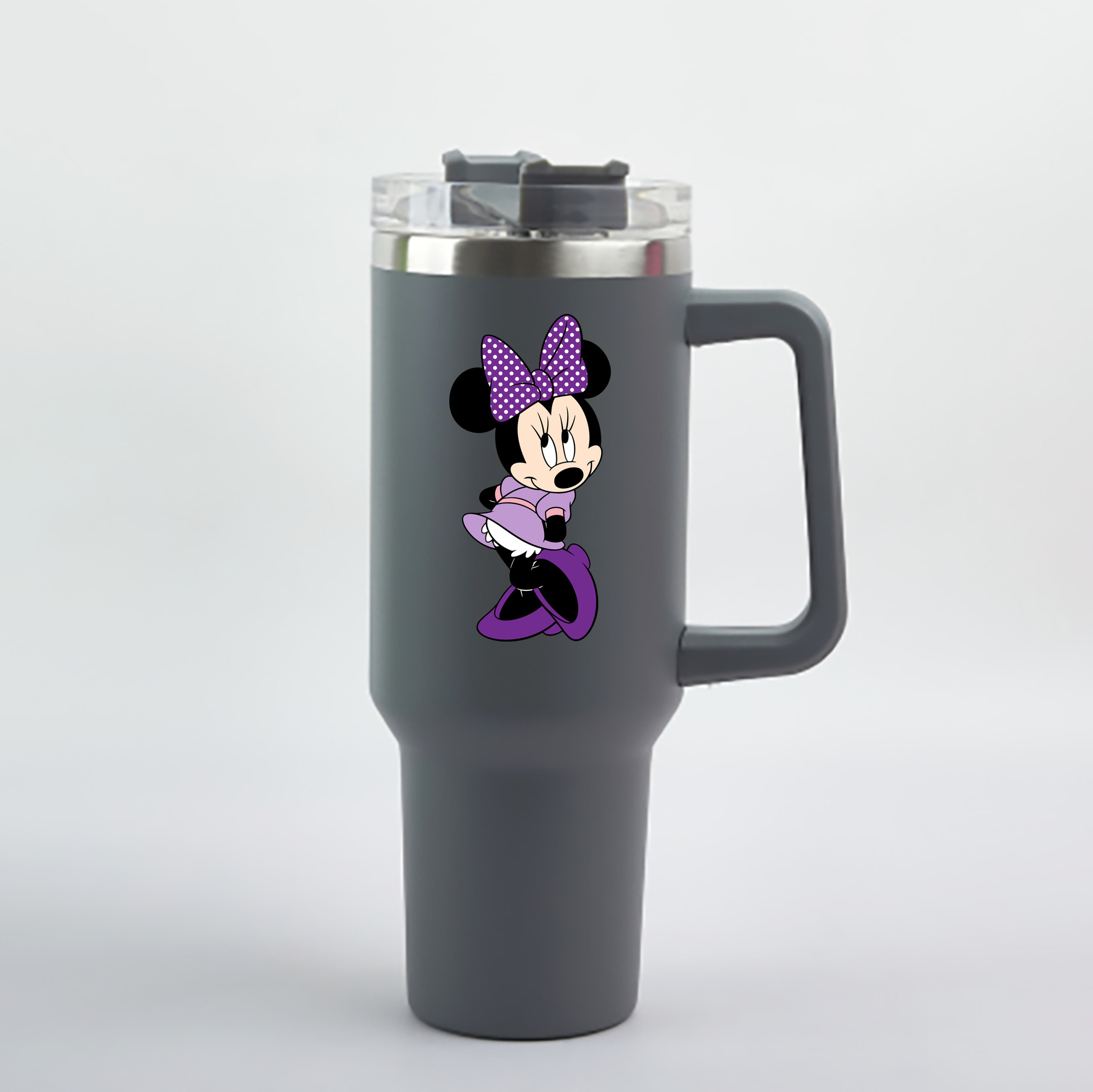 （画像用） ミッキーマウス Mickey Mouse 1200mL車用タンブラー - クリスタルステッカー（プラスチックストロー付き）