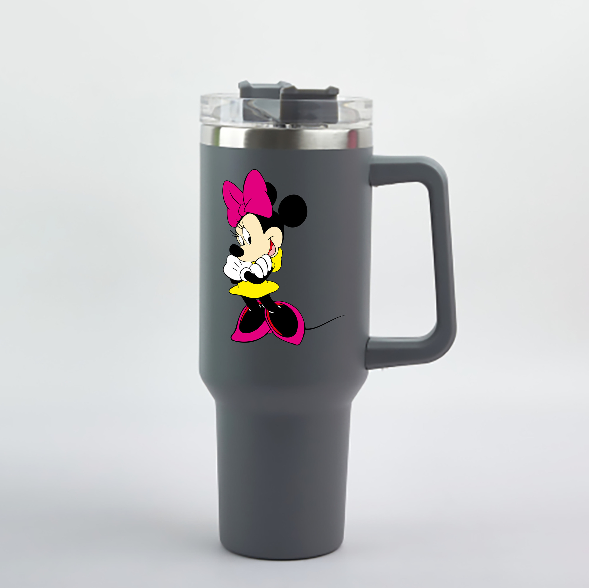 （画像用） ミッキーマウス Mickey Mouse 1200mL車用タンブラー - クリスタルステッカー（プラスチックストロー付き）