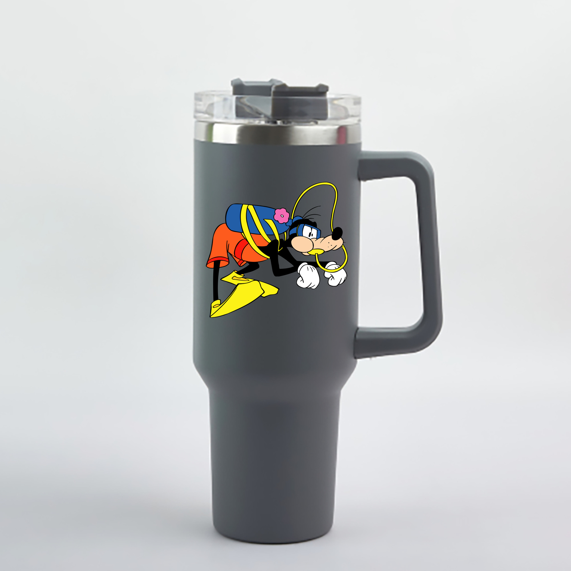 （画像用） ミッキーマウス Mickey Mouse 1200mL車用タンブラー - クリスタルステッカー（プラスチックストロー付き）