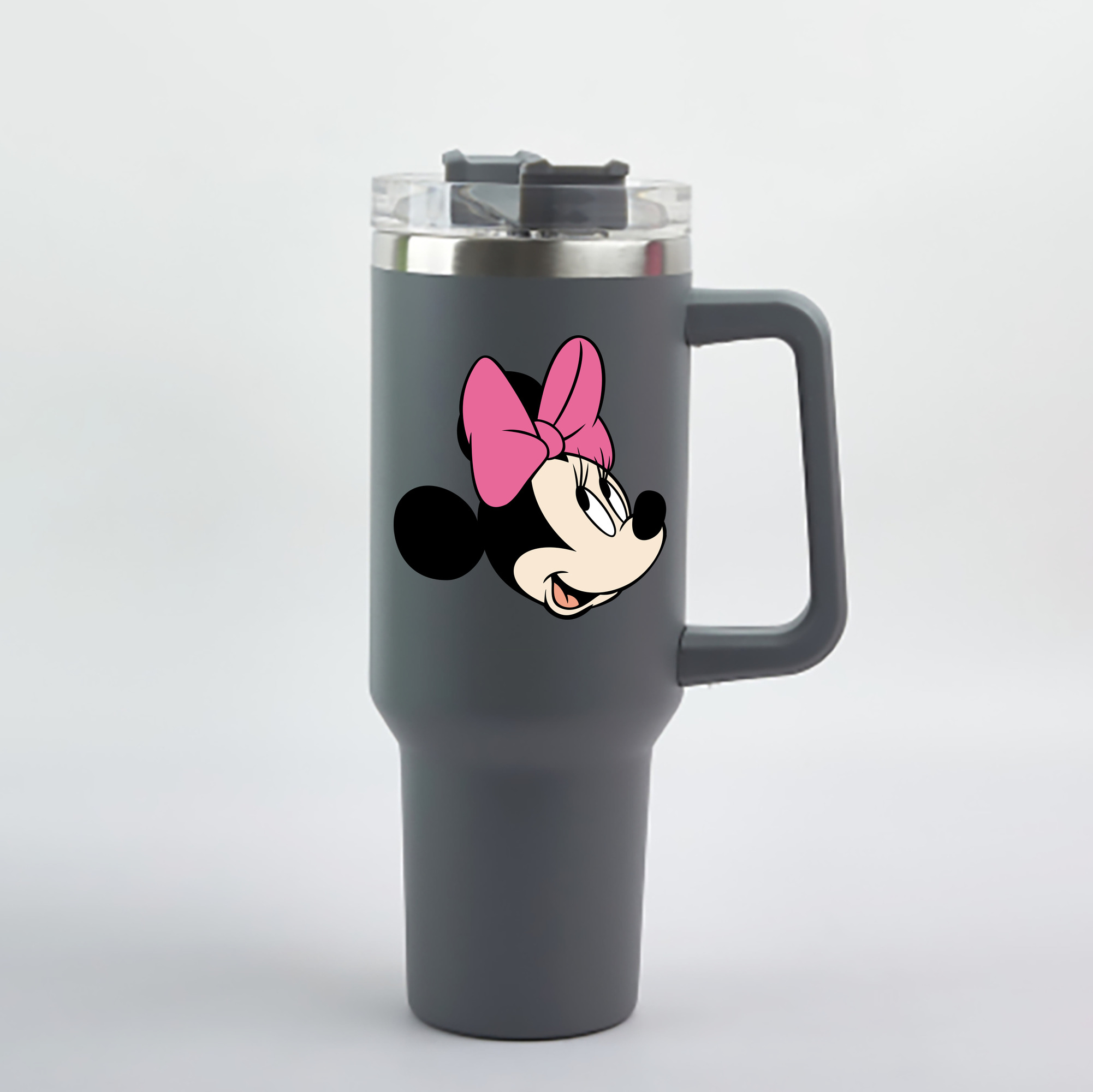 （画像用） ミッキーマウス Mickey Mouse 1200mL車用タンブラー - クリスタルステッカー（プラスチックストロー付き）