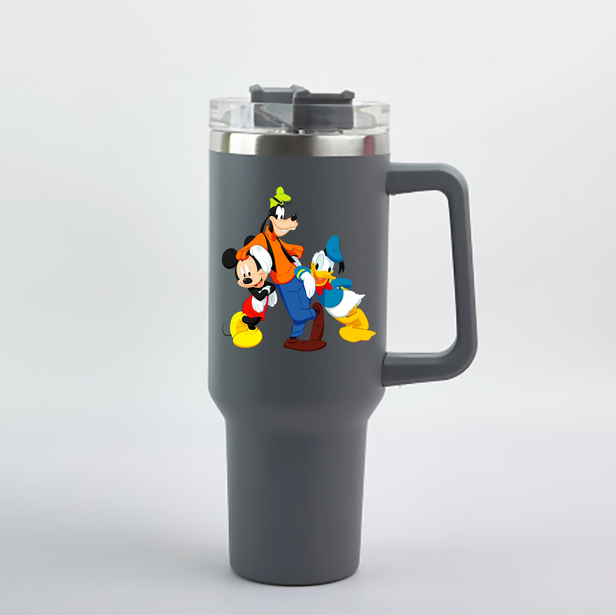 （画像用） ミッキーマウス Mickey Mouse 1200mL車用タンブラー - クリスタルステッカー（プラスチックストロー付き）