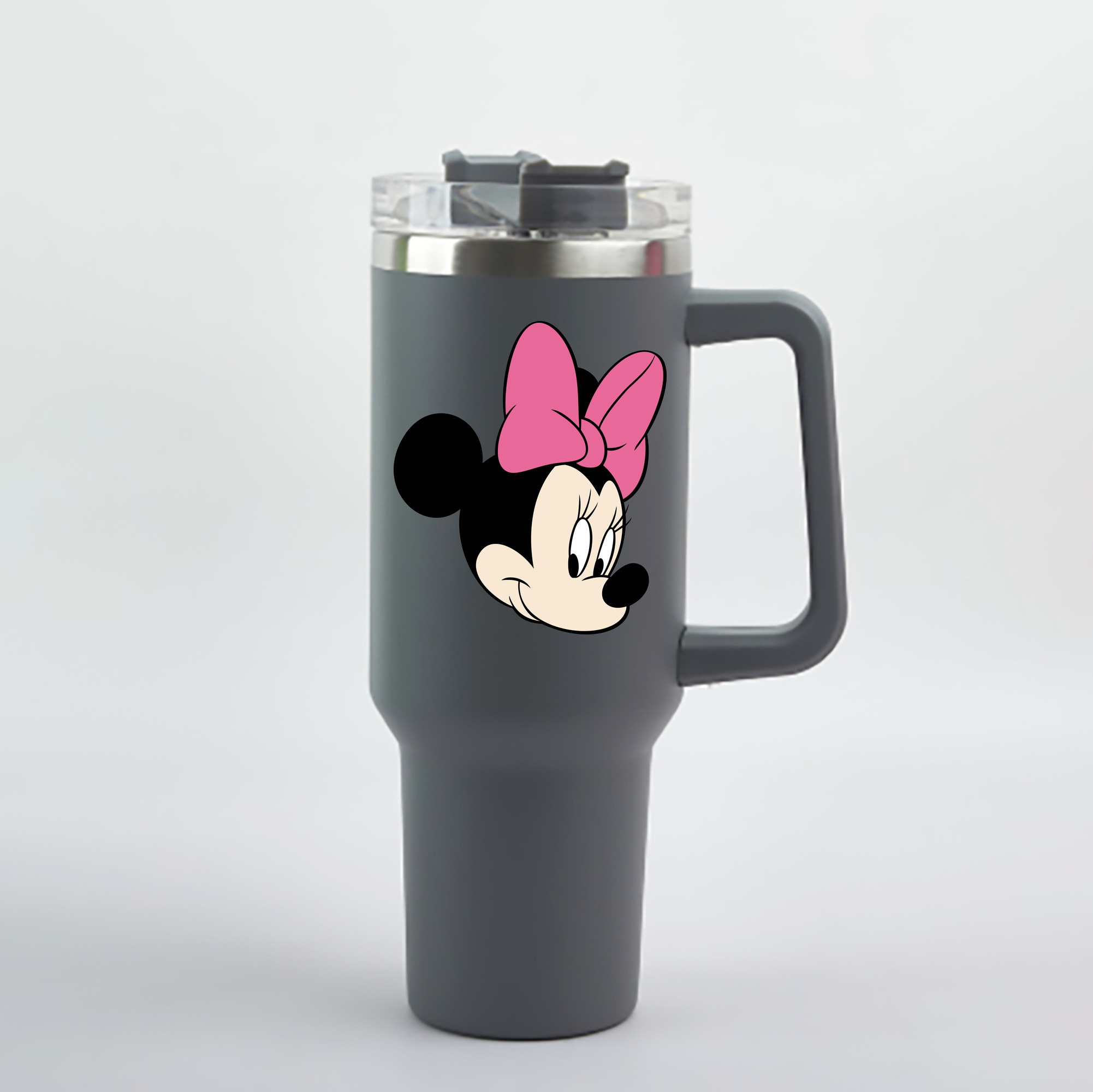 （画像用） ミッキーマウス Mickey Mouse 1200mL車用タンブラー - クリスタルステッカー（プラスチックストロー付き）