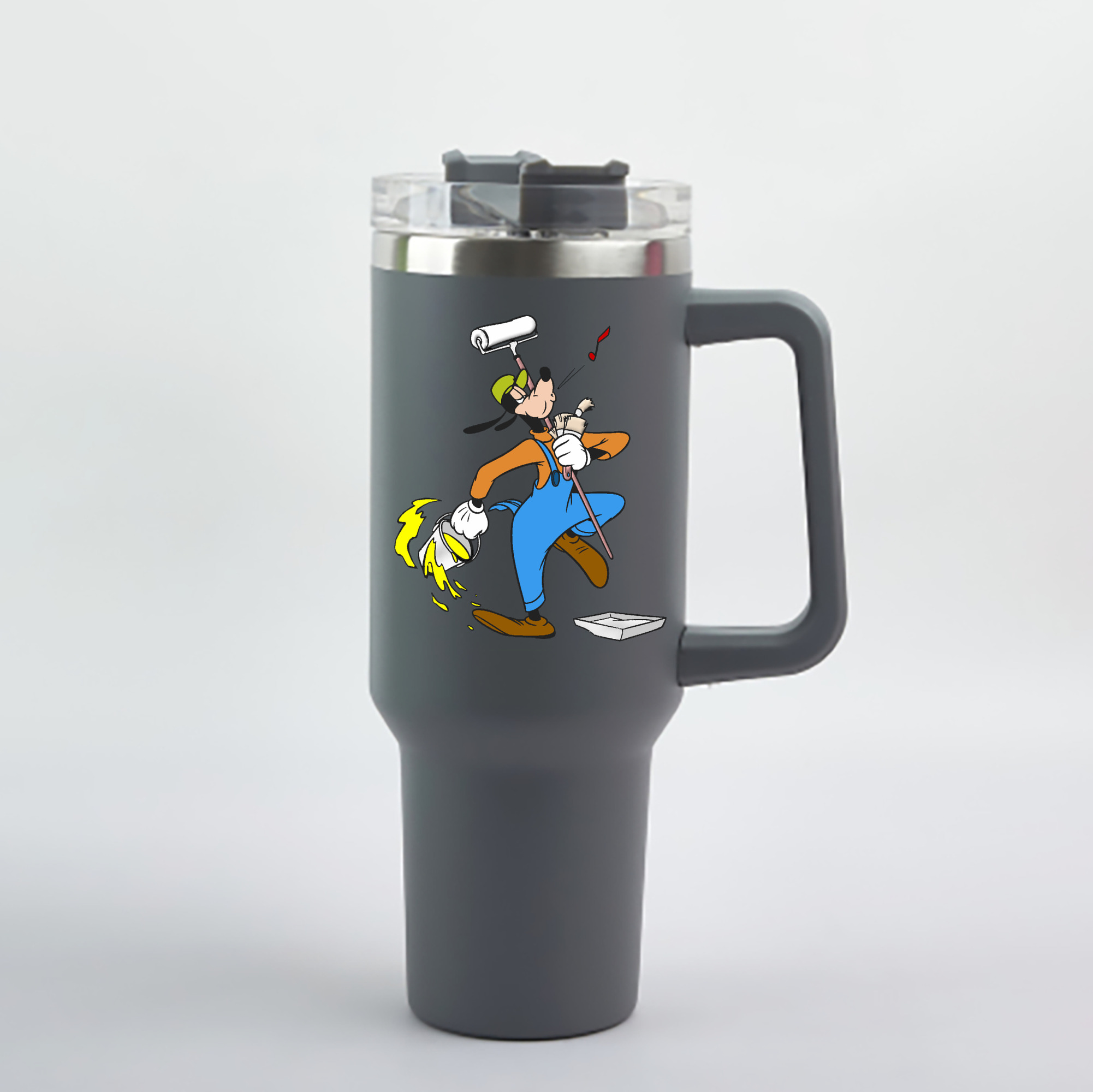 （画像用） ミッキーマウス Mickey Mouse 1200mL車用タンブラー - クリスタルステッカー（プラスチックストロー付き）