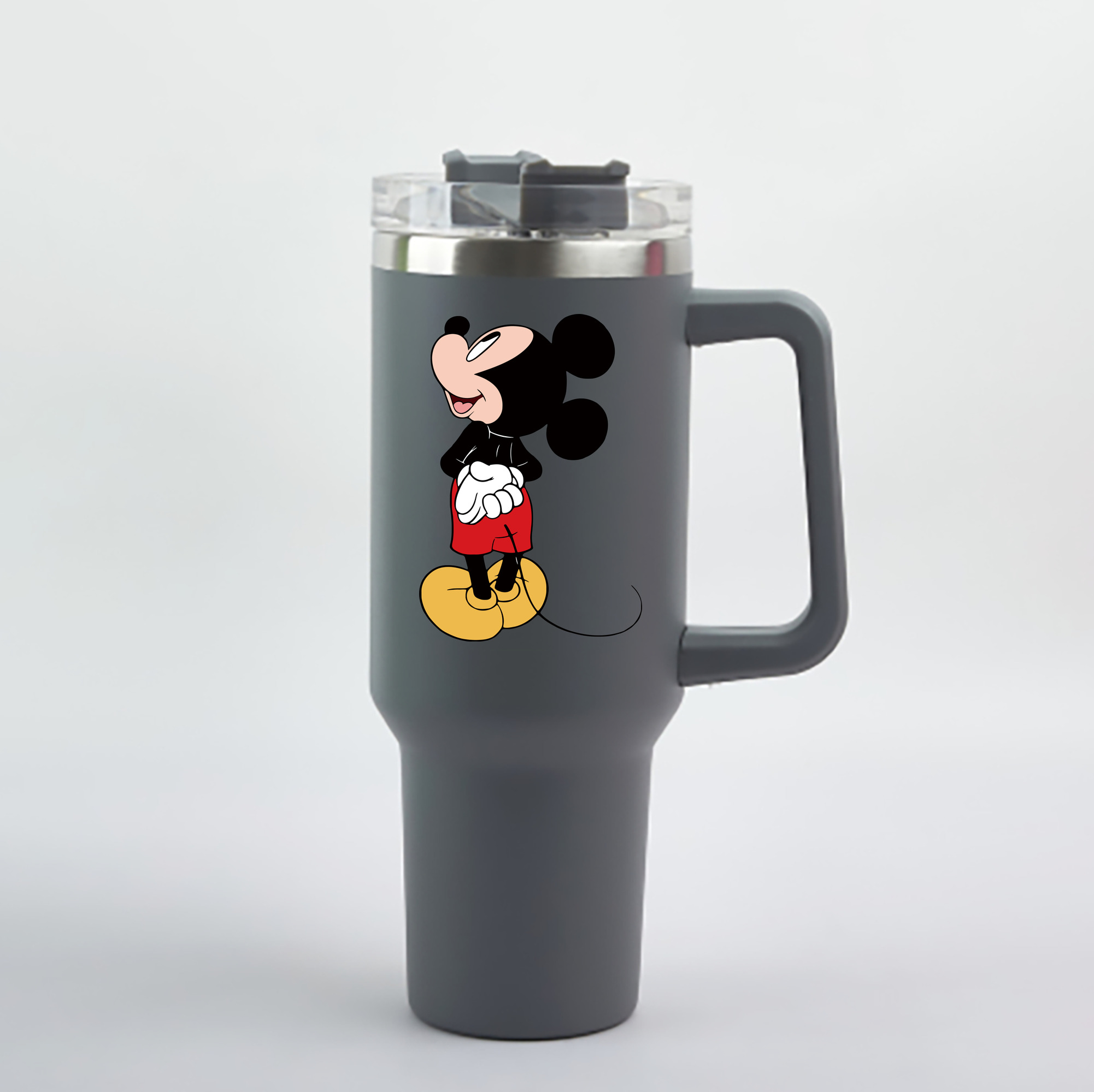 （画像用） ミッキーマウス Mickey Mouse 1200mL車用タンブラー - クリスタルステッカー（プラスチックストロー付き）
