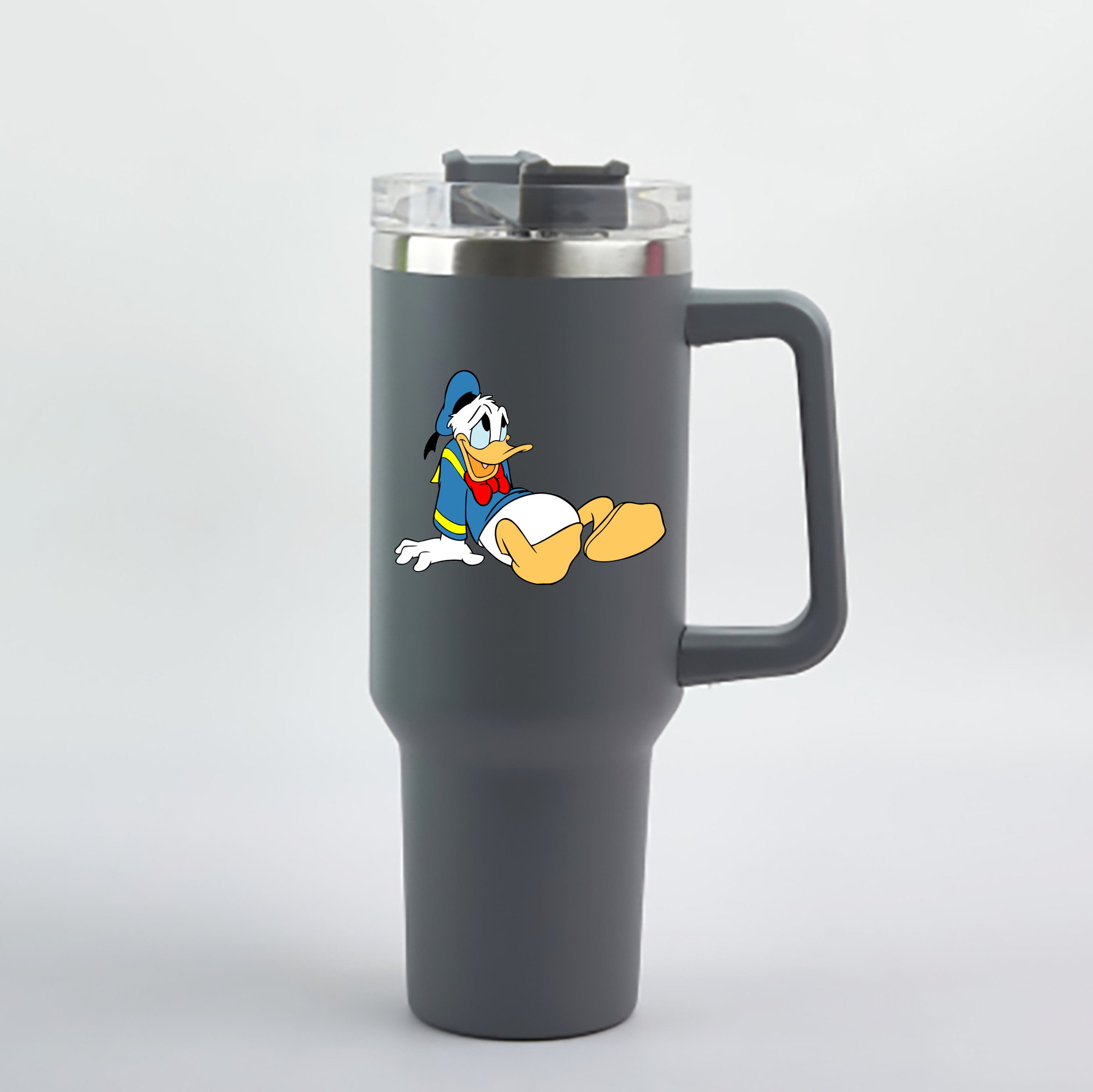 （画像用） ミッキーマウス Mickey Mouse 1200mL車用タンブラー - クリスタルステッカー（プラスチックストロー付き）