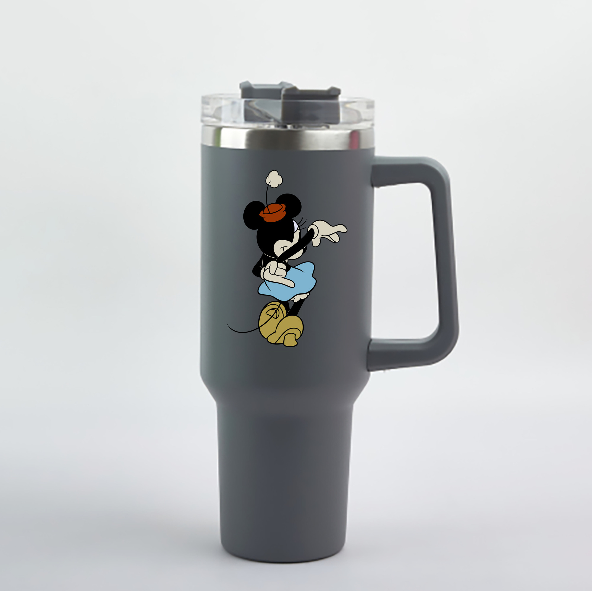 （画像用） ミッキーマウス Mickey Mouse 1200mL車用タンブラー - クリスタルステッカー（プラスチックストロー付き）