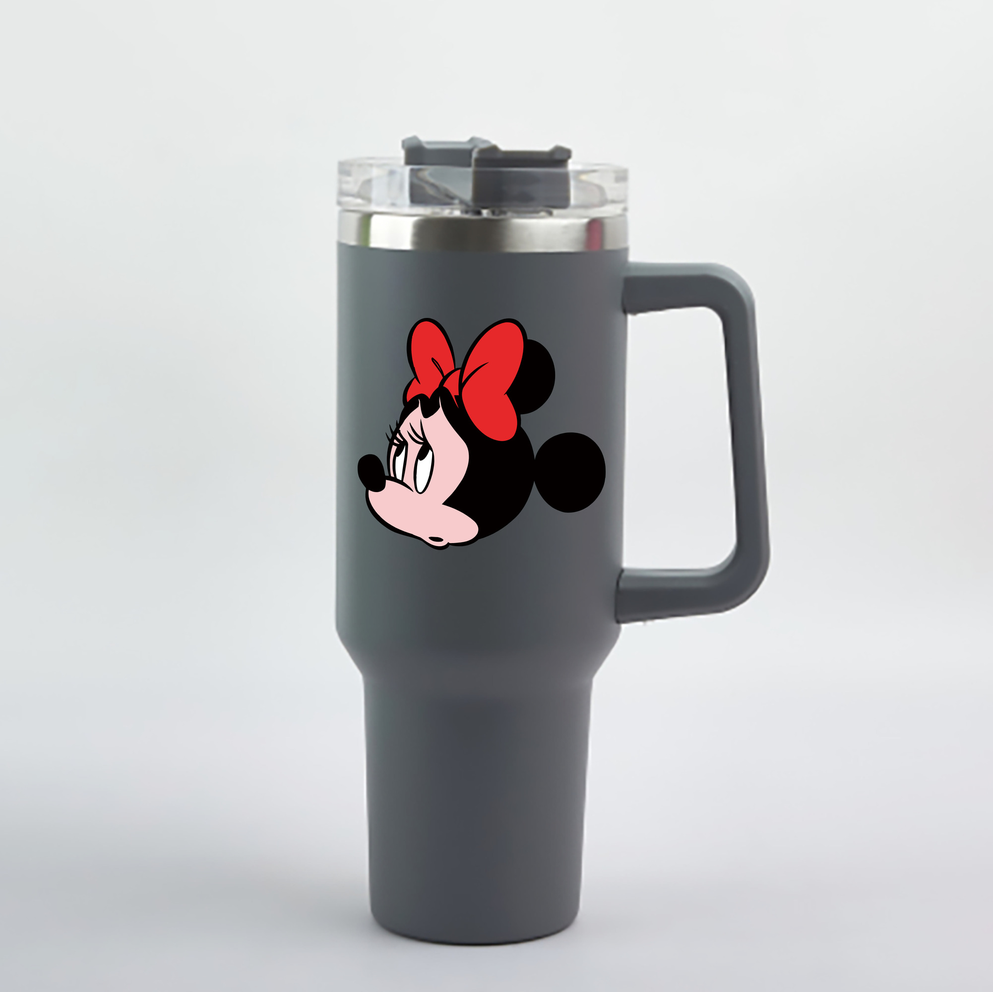 （画像用） ミッキーマウス Mickey Mouse 1200mL車用タンブラー - クリスタルステッカー（プラスチックストロー付き）