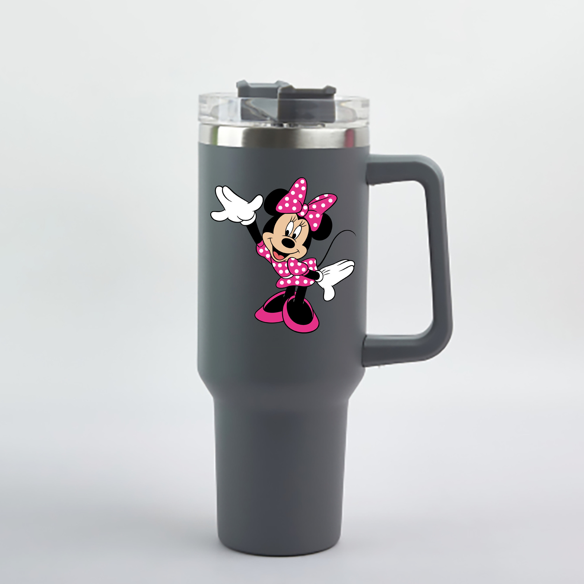 （画像用） ミッキーマウス Mickey Mouse 1200mL車用タンブラー - クリスタルステッカー（プラスチックストロー付き）