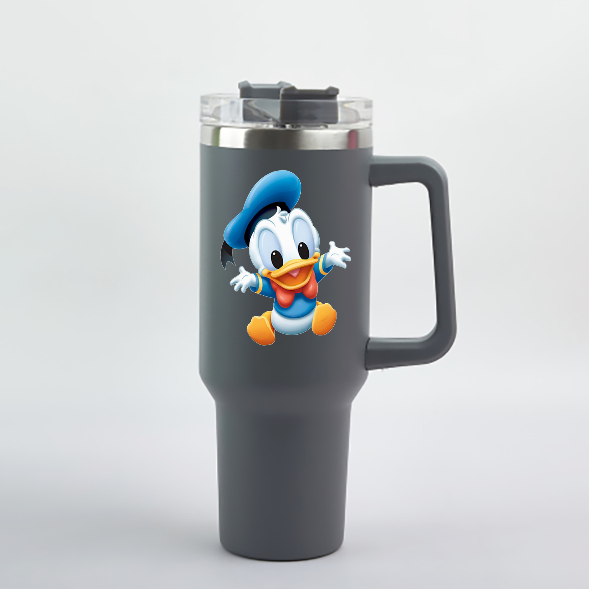 （画像用） ミッキーマウス Mickey Mouse 1200mL車用タンブラー - クリスタルステッカー（プラスチックストロー付き）