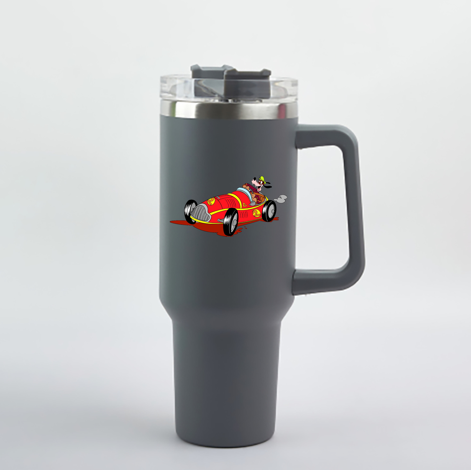 （画像用） ミッキーマウス Mickey Mouse 1200mL車用タンブラー - クリスタルステッカー（プラスチックストロー付き）