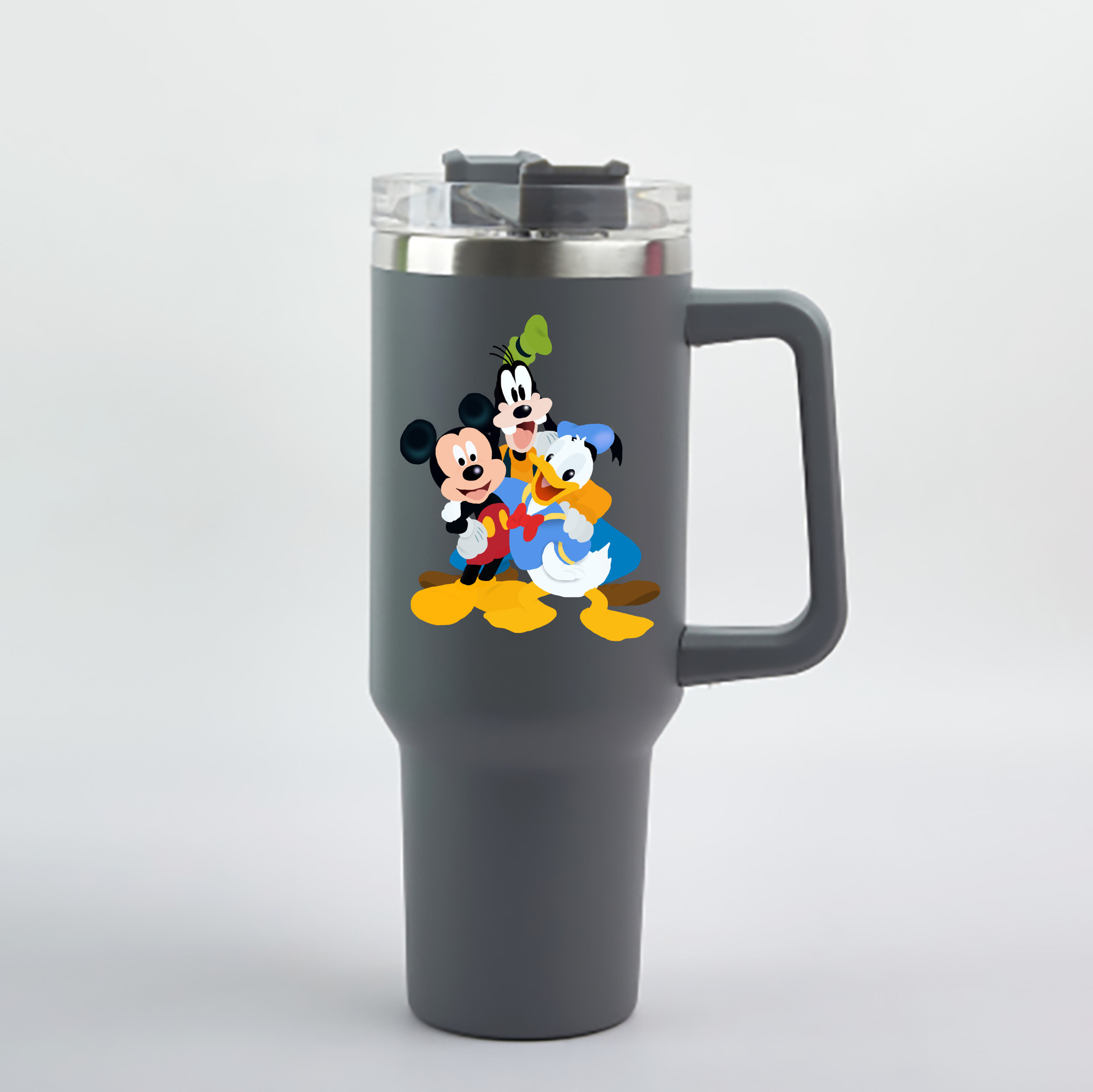 （画像用） ミッキーマウス Mickey Mouse 1200mL車用タンブラー - クリスタルステッカー（プラスチックストロー付き）