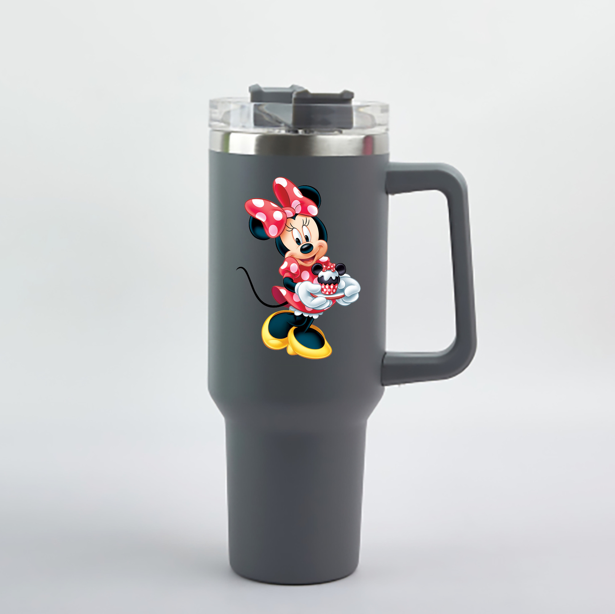 （画像用） ミッキーマウス Mickey Mouse 1200mL車用タンブラー - クリスタルステッカー（プラスチックストロー付き）