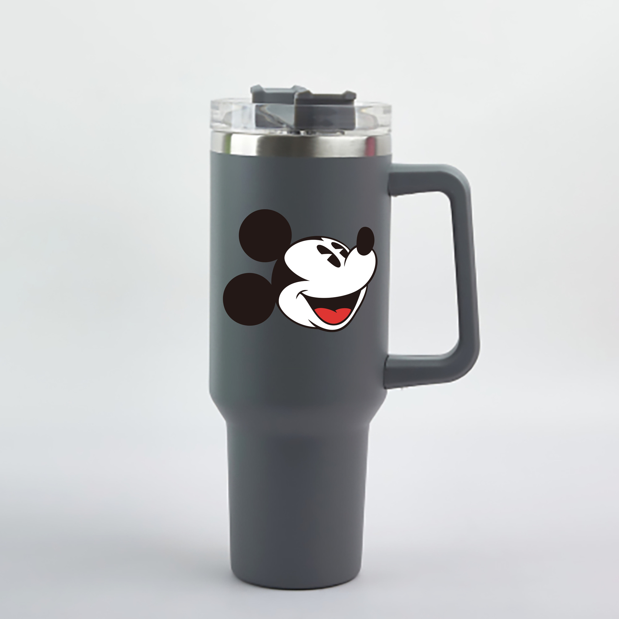 ミッキーマウス Mickey Mouse 1200mL車用タンブラー - クリスタルステッカー（プラスチックストロー付き）