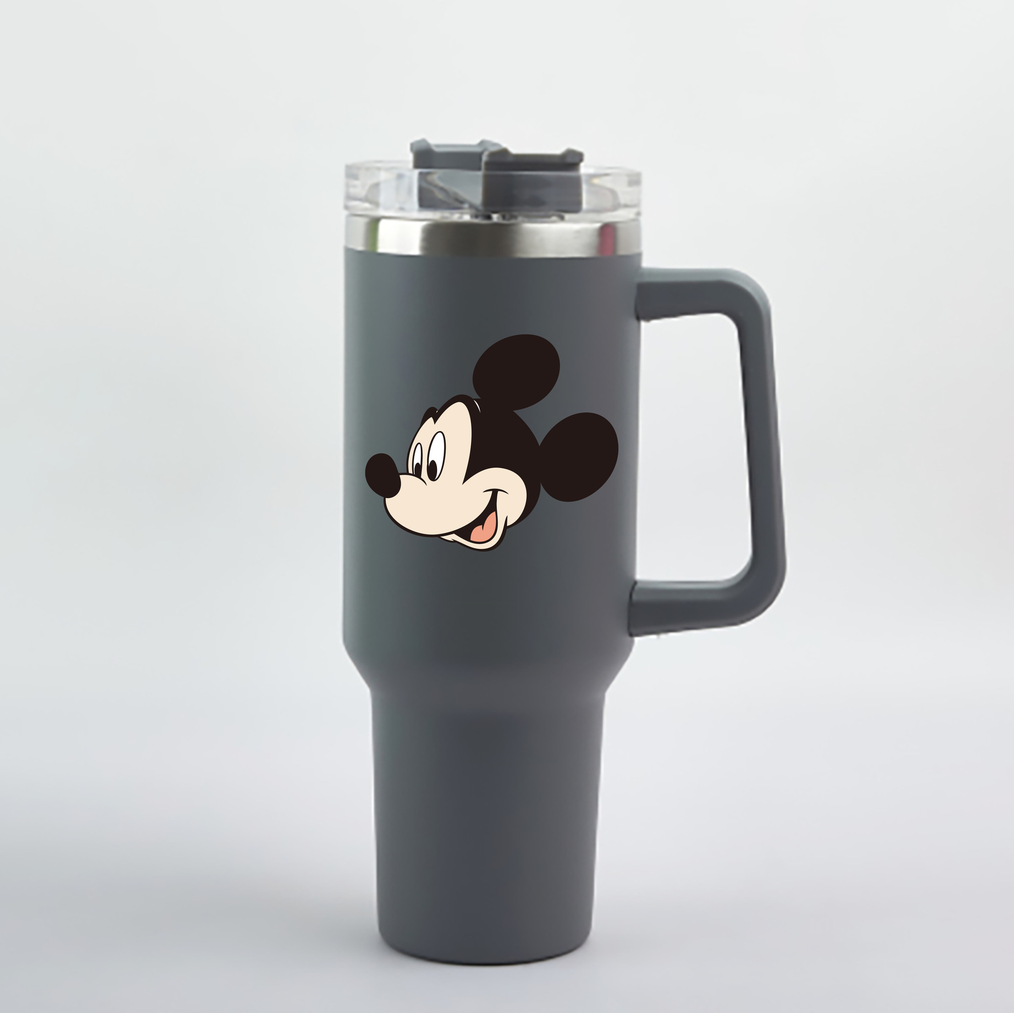 （画像用） ミッキーマウス Mickey Mouse 1200mL車用タンブラー - クリスタルステッカー（プラスチックストロー付き）