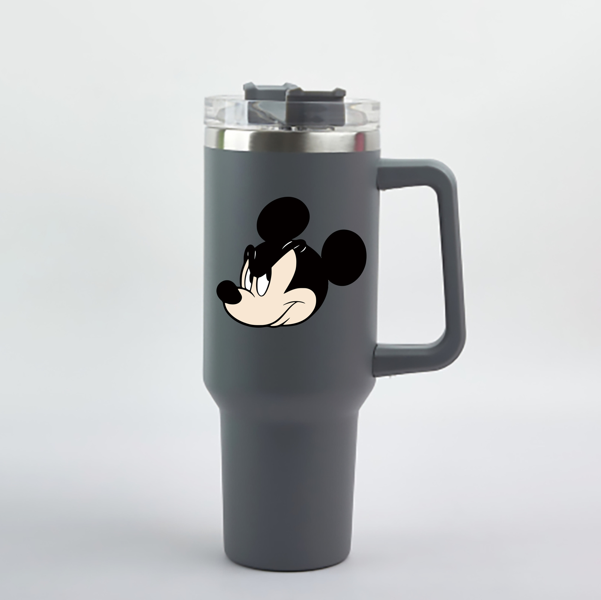 （画像用） ミッキーマウス Mickey Mouse 1200mL車用タンブラー - クリスタルステッカー（プラスチックストロー付き）